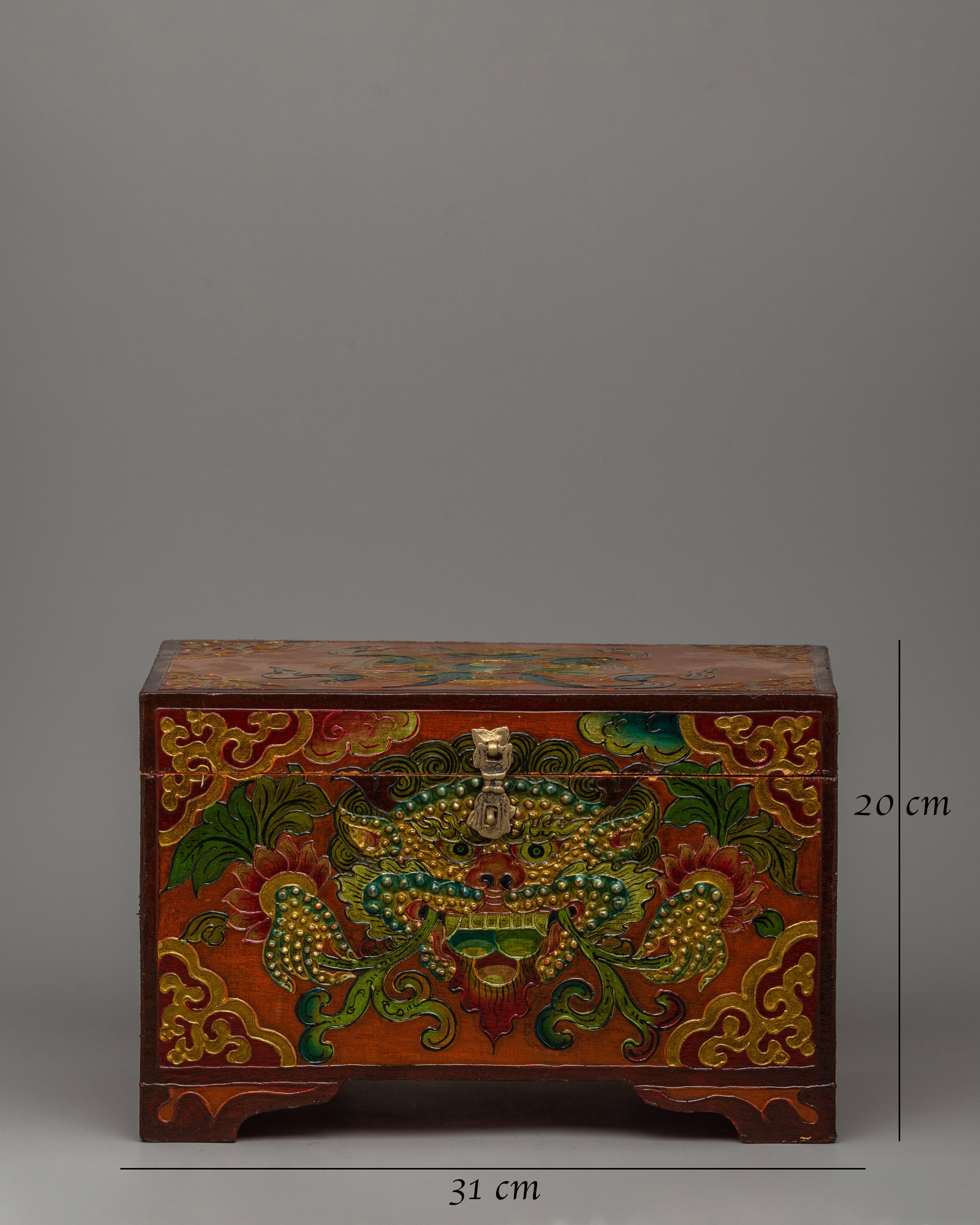 Wooden Tibetan Box | A Sacred Storage Piece