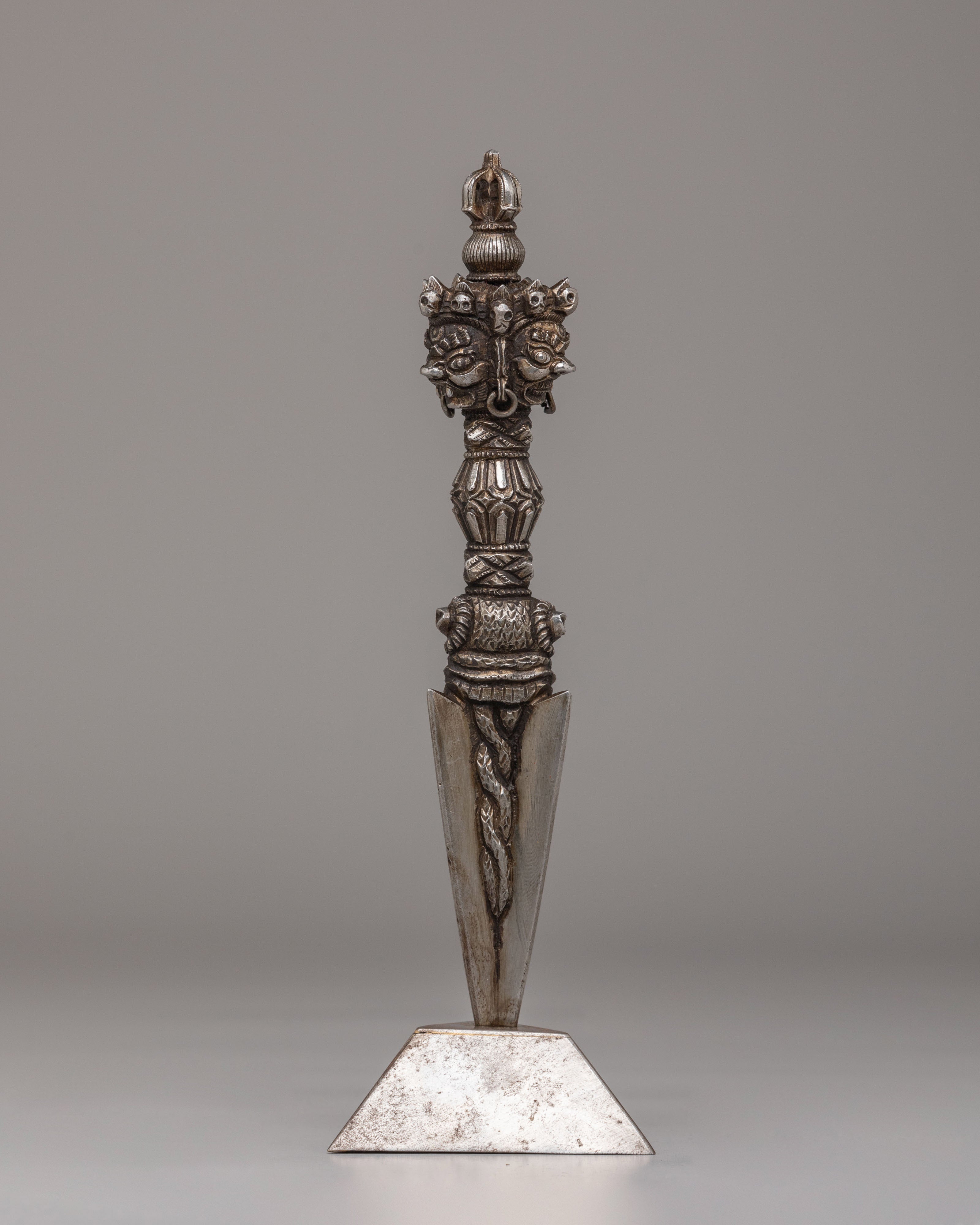 Traditional Iron Phurba | Tibetan Wrathful Deity Dagger
