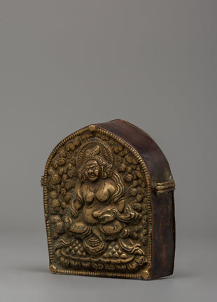 Ghau Box with Dzambhala Carving | A Sacred Ritual Box