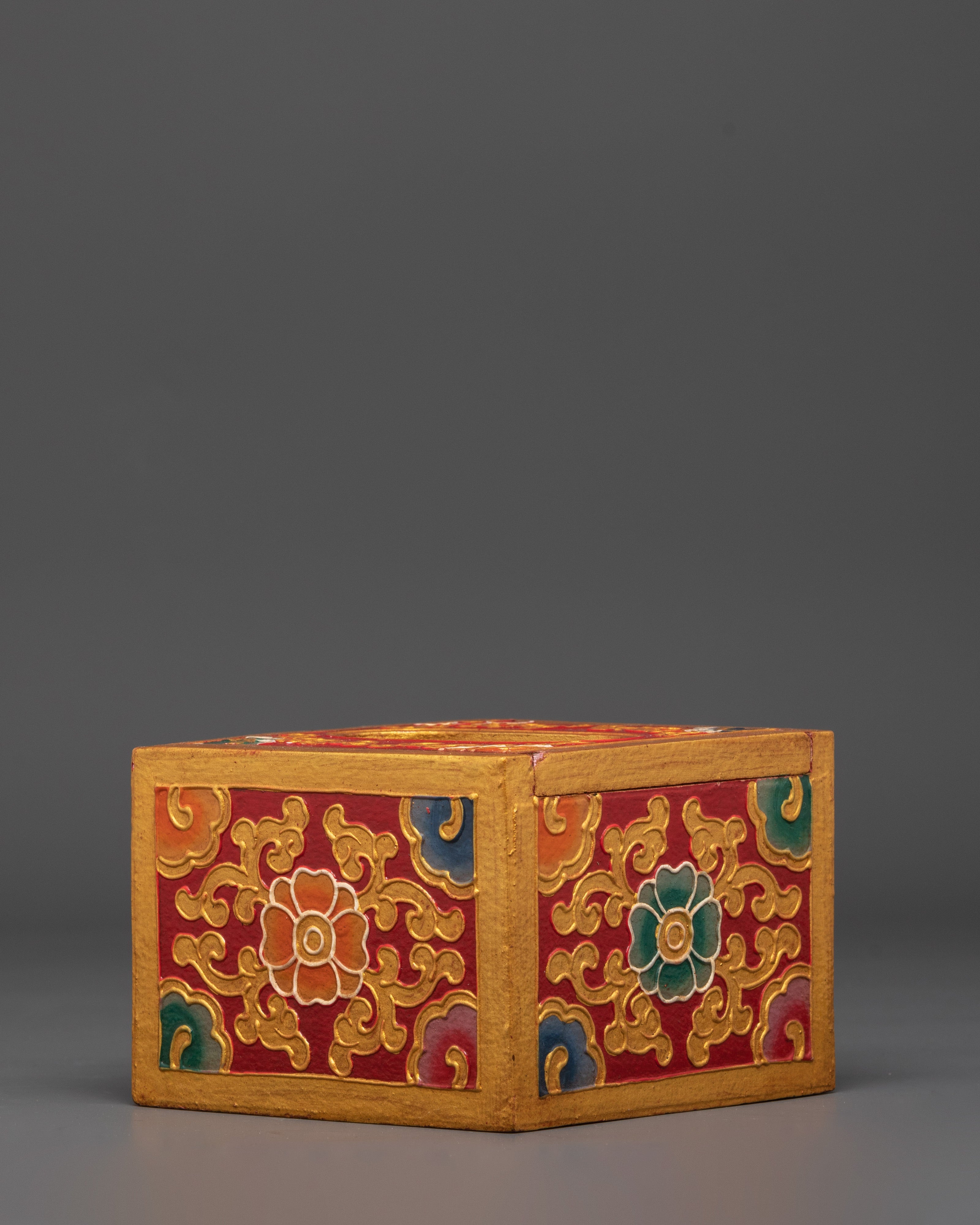 Hand Painted Tibetan Tissue Holder | Wooden Box Home Décor