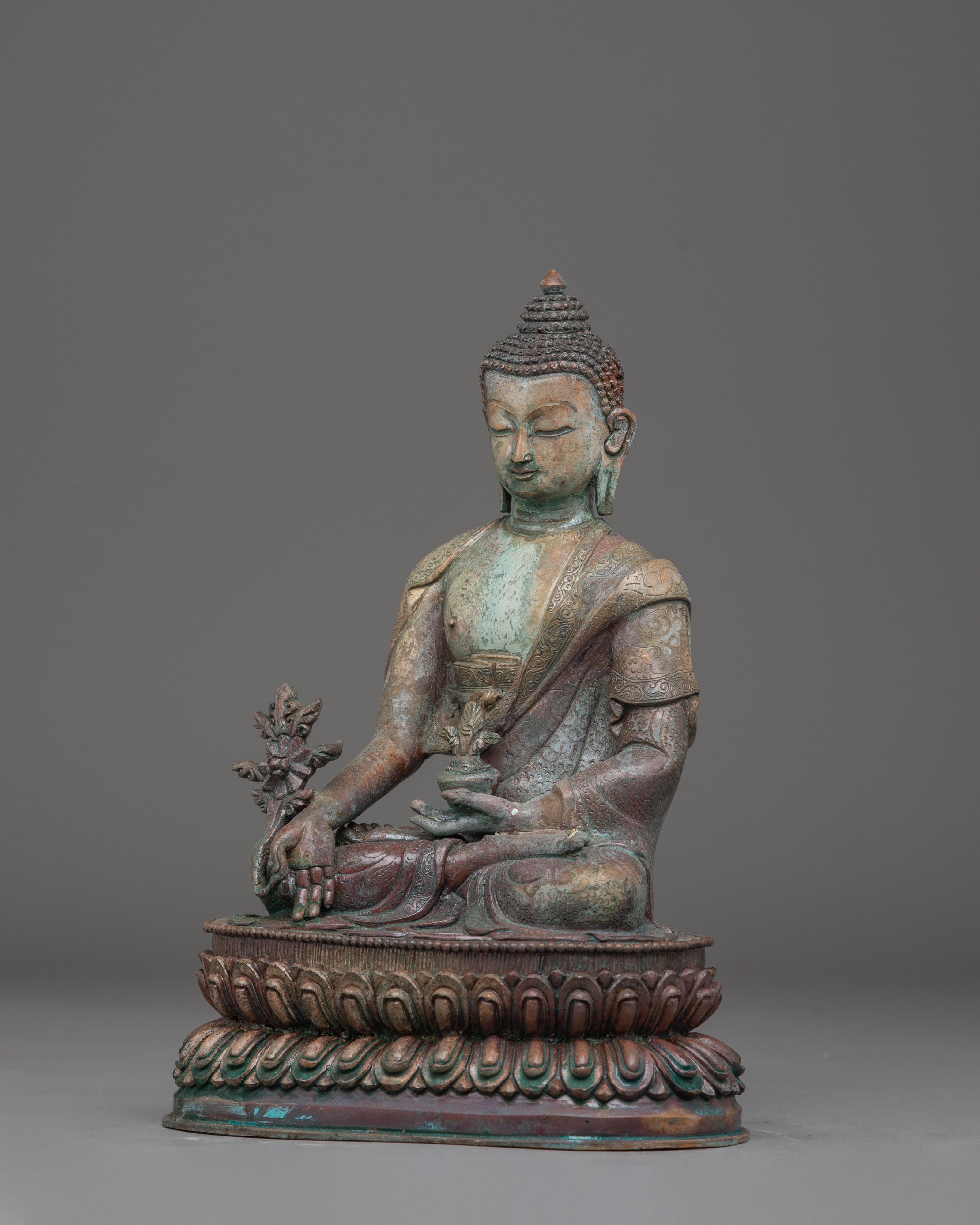 Oxidized Copper Statue of Bhaisajyaguru | Symbol of Healing