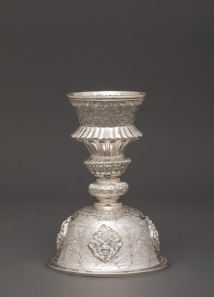 Pure Silver Tibetan Butter Lamp Set | Tibetan Offering Lamps