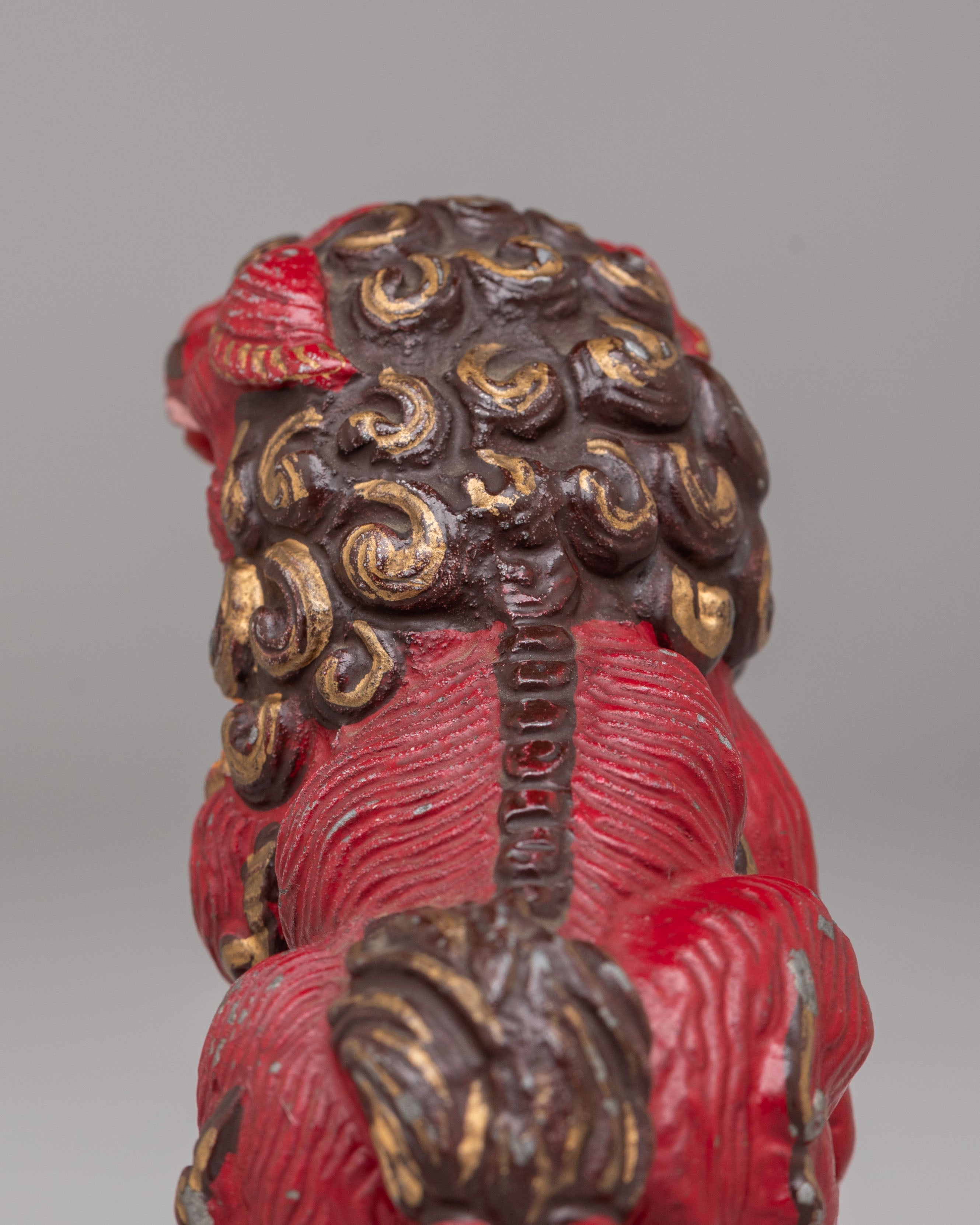 Tibetan Buddhist Lion Guardians Set | Lion Protector Figurines