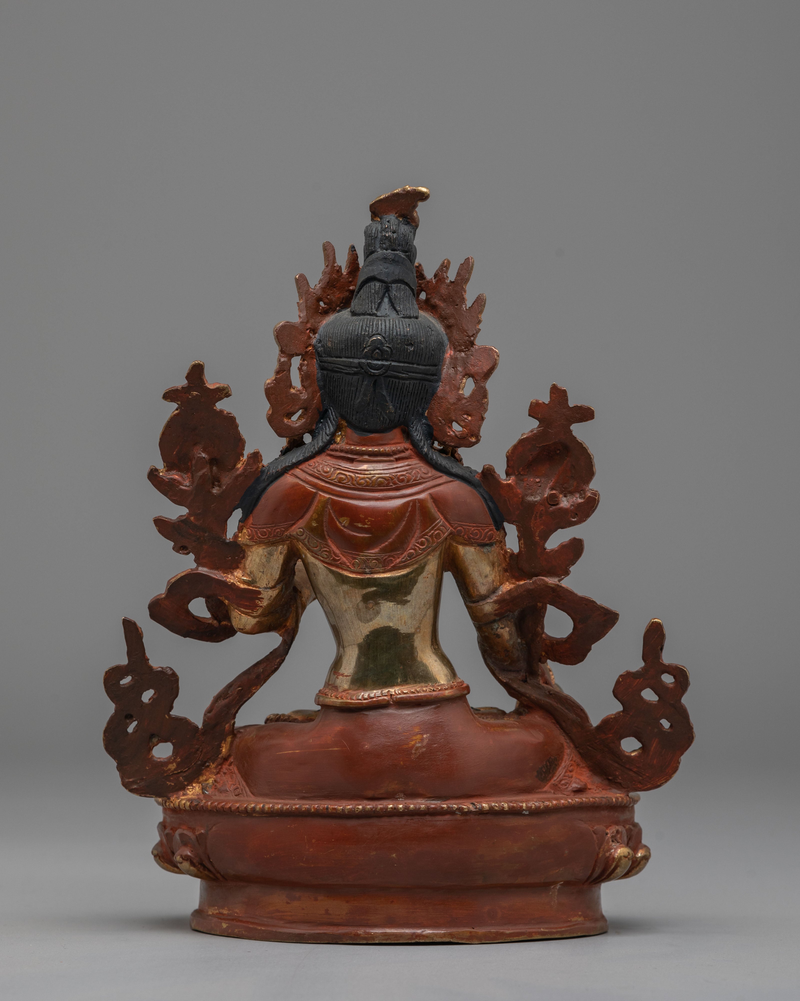 Handmade Sita Tara Statue for Altar | Gold Plated Sita Tara