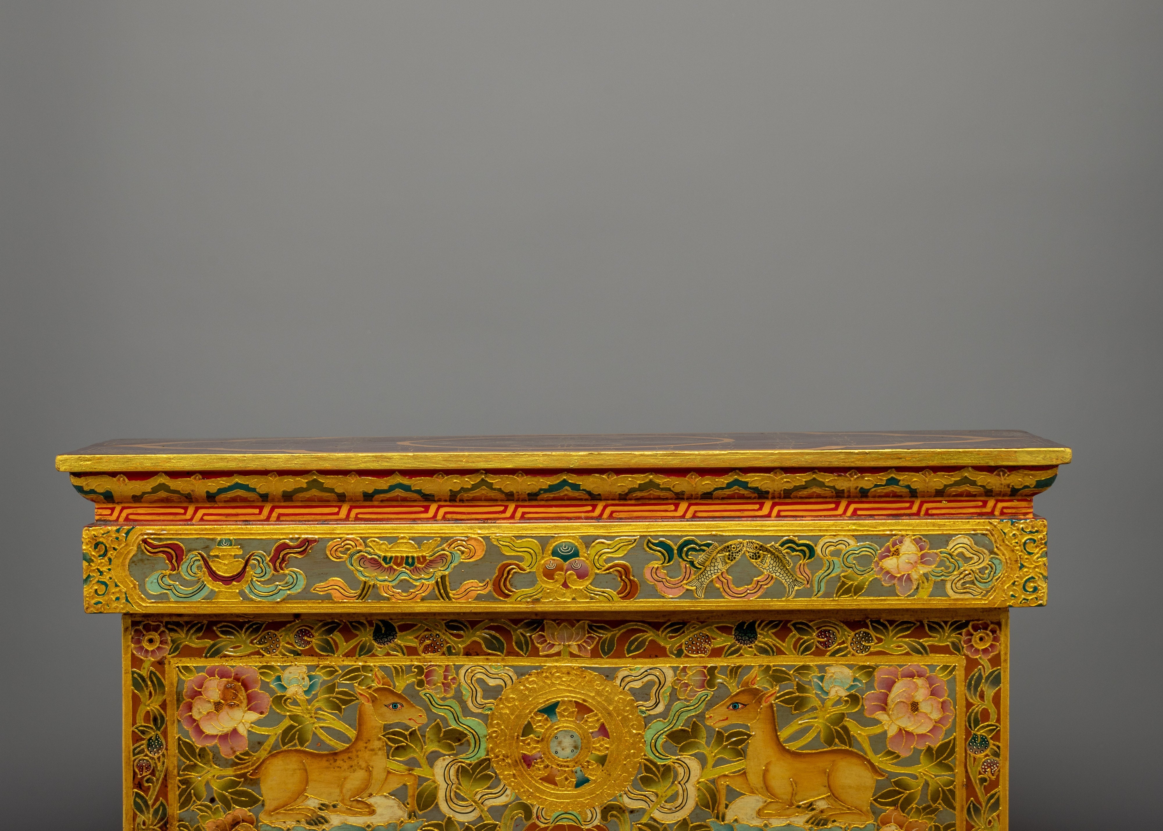 Foldable Buddhist Table (Chokchi) | Wooden Altar Table for Rituals