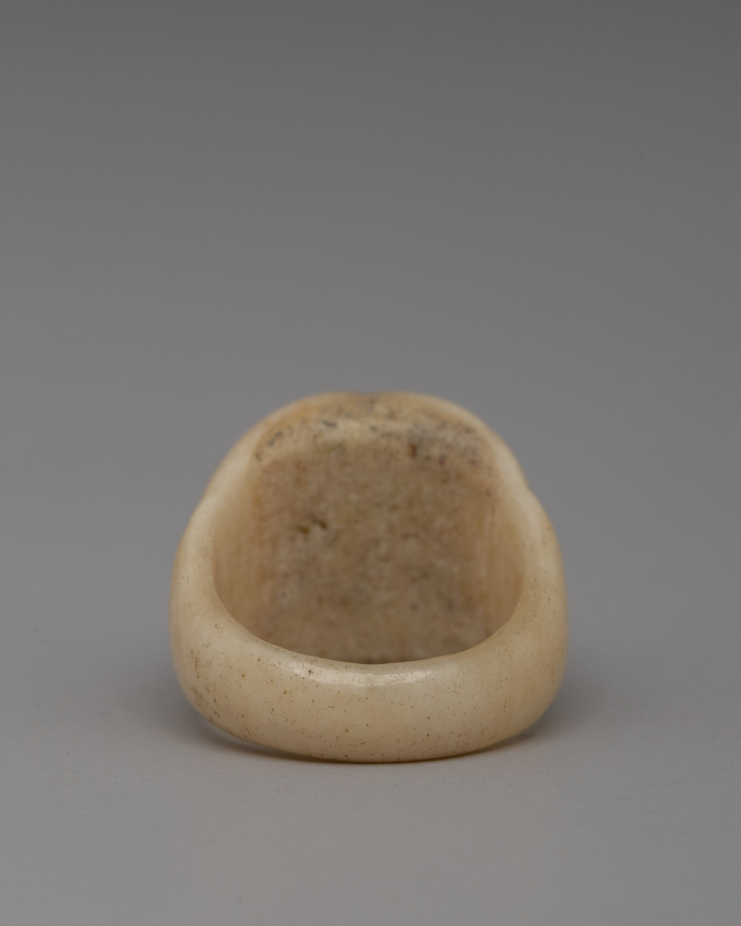 Traditional Tibetan Handcrafted Skull Buffalo Bone Ring | Artisan Symbolic Band