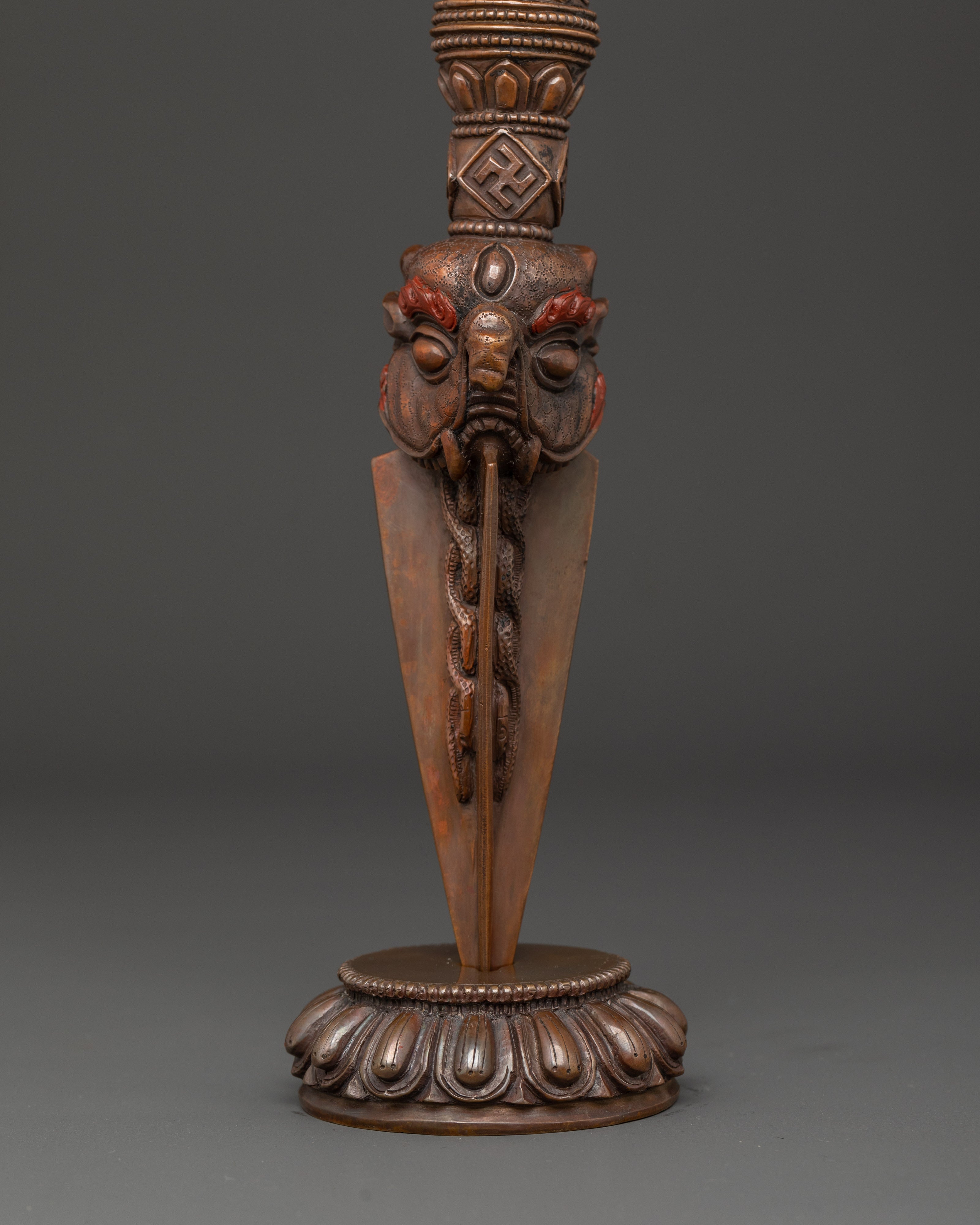 Handcrafted Phurba Dagger | Sacred Tibetan Ritual Tool with Deity Figure Design