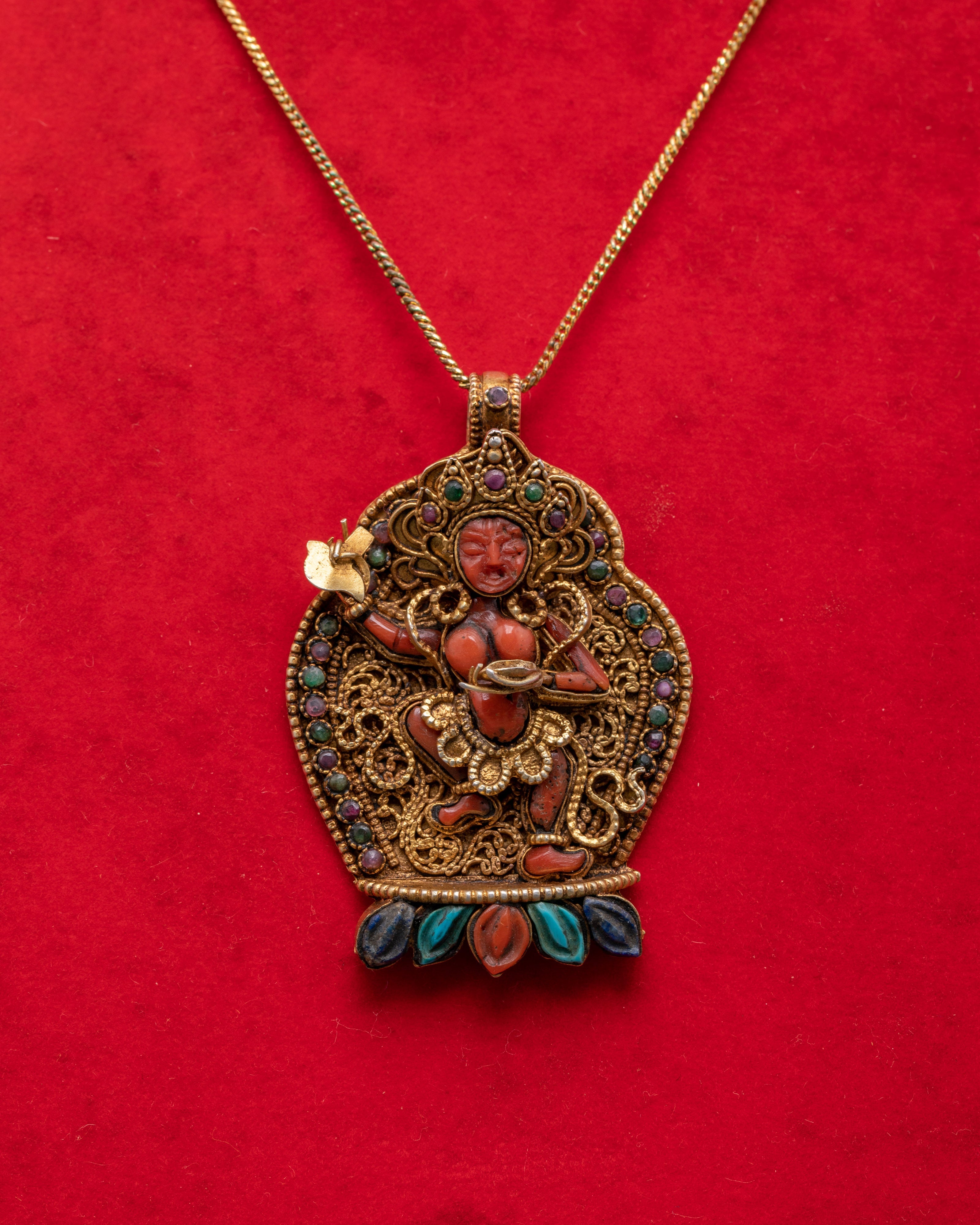 Tibetan Vajravarahi Dakini Pendant | Buddhist Feminine Wisdom Jewelry