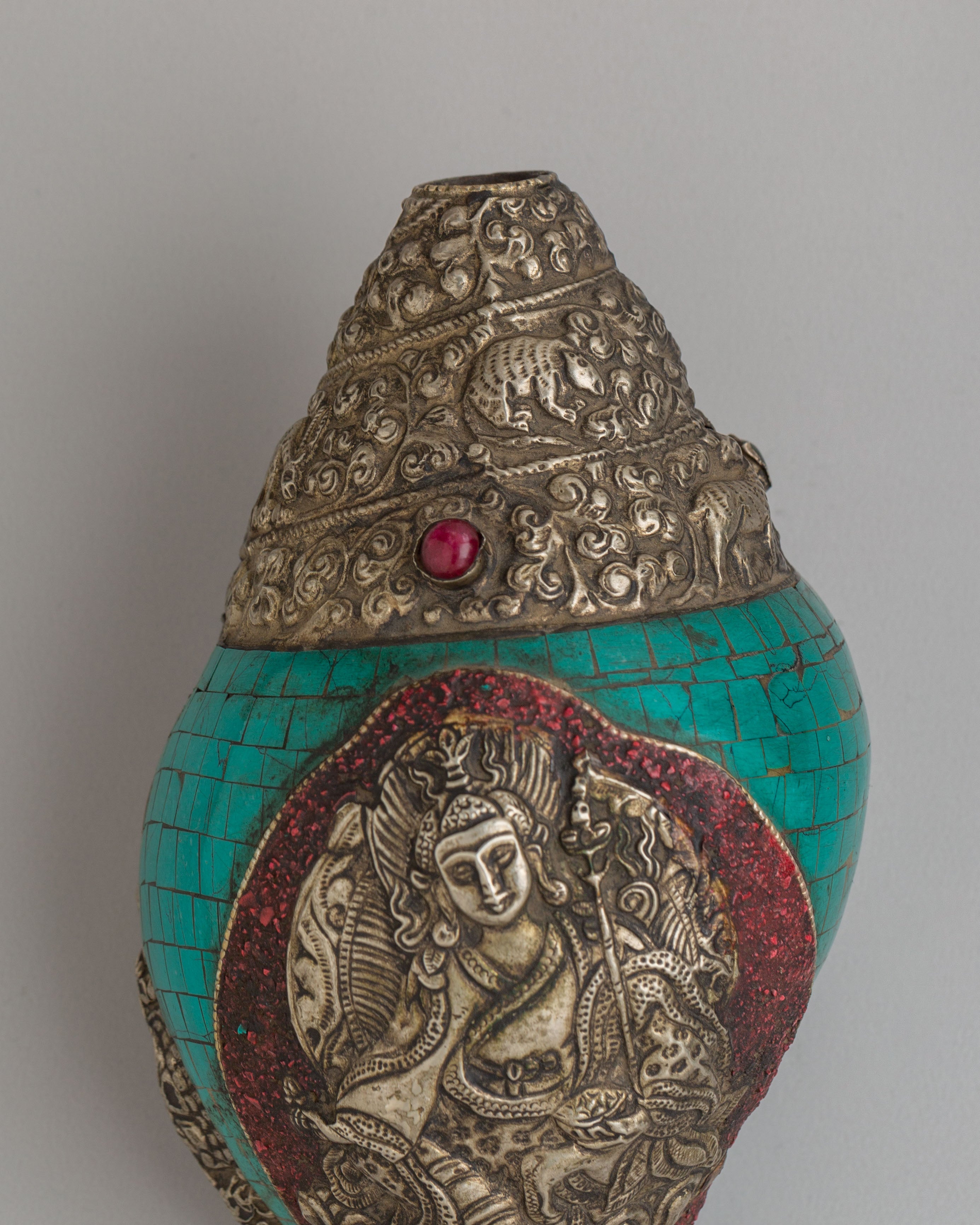 Handmade Guru Rinpoche Conch | Sacred Conch Shell