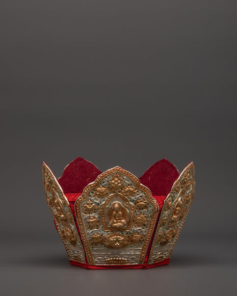 Set of 5 Dhyani Buddha Statues with Five-Point Crowns