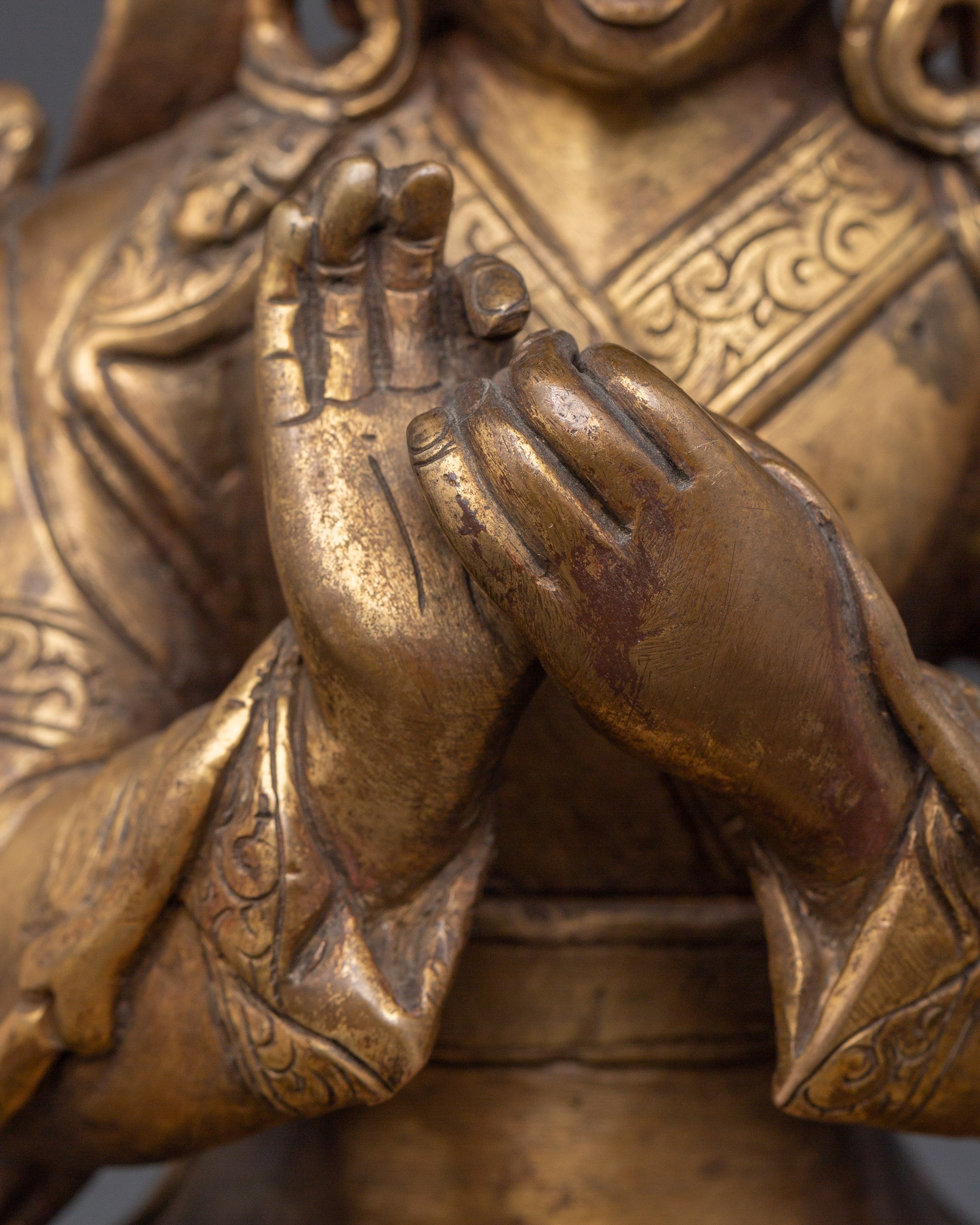 Gold Plated Buddhist Master | Altar Decor
