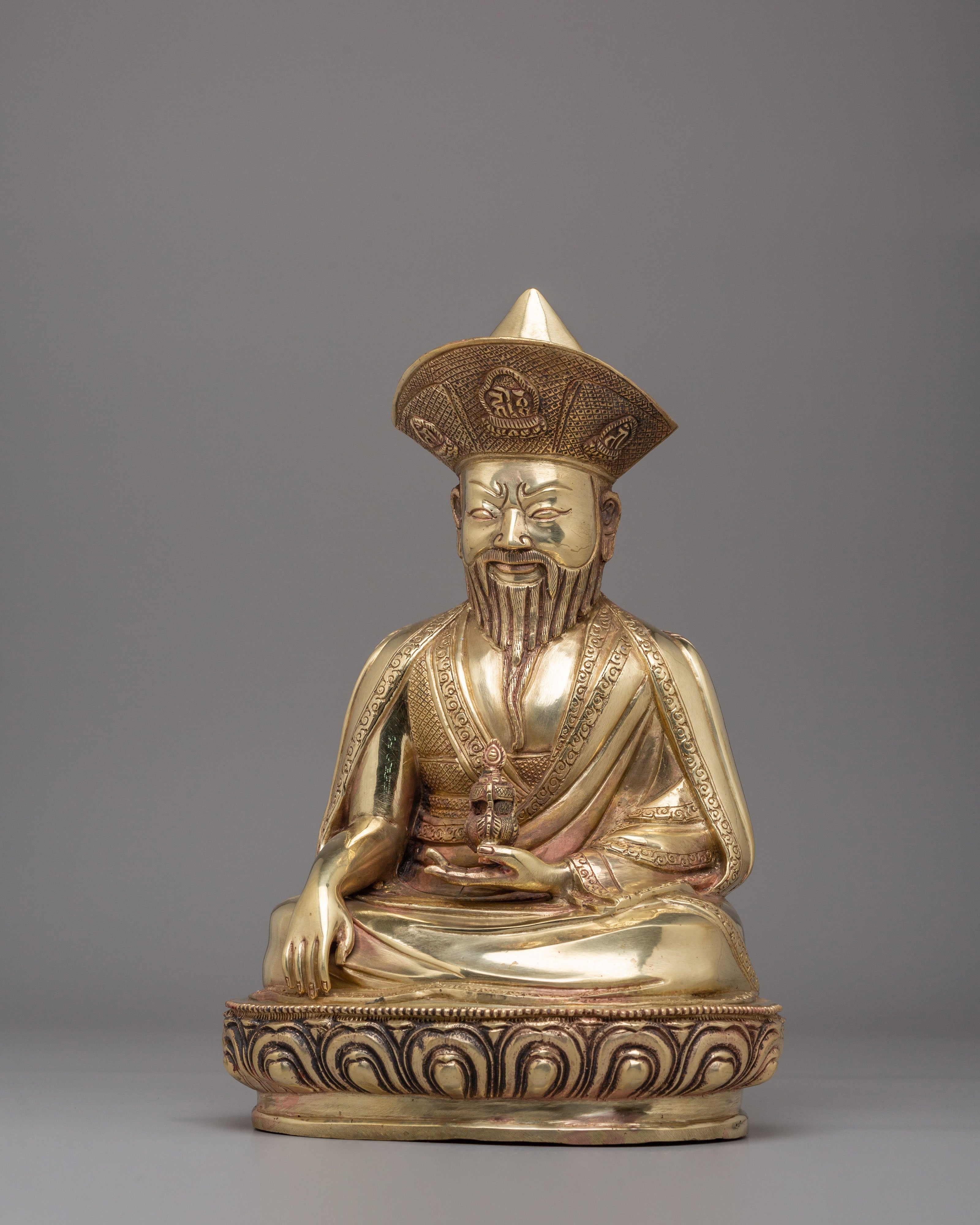 Handcrafted Tibetan Guru Shapdum Statue | Spiritual Enlightenment Decor