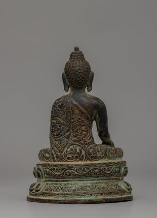 Shakyamuni Buddha Enlightened Master Copper Statue
