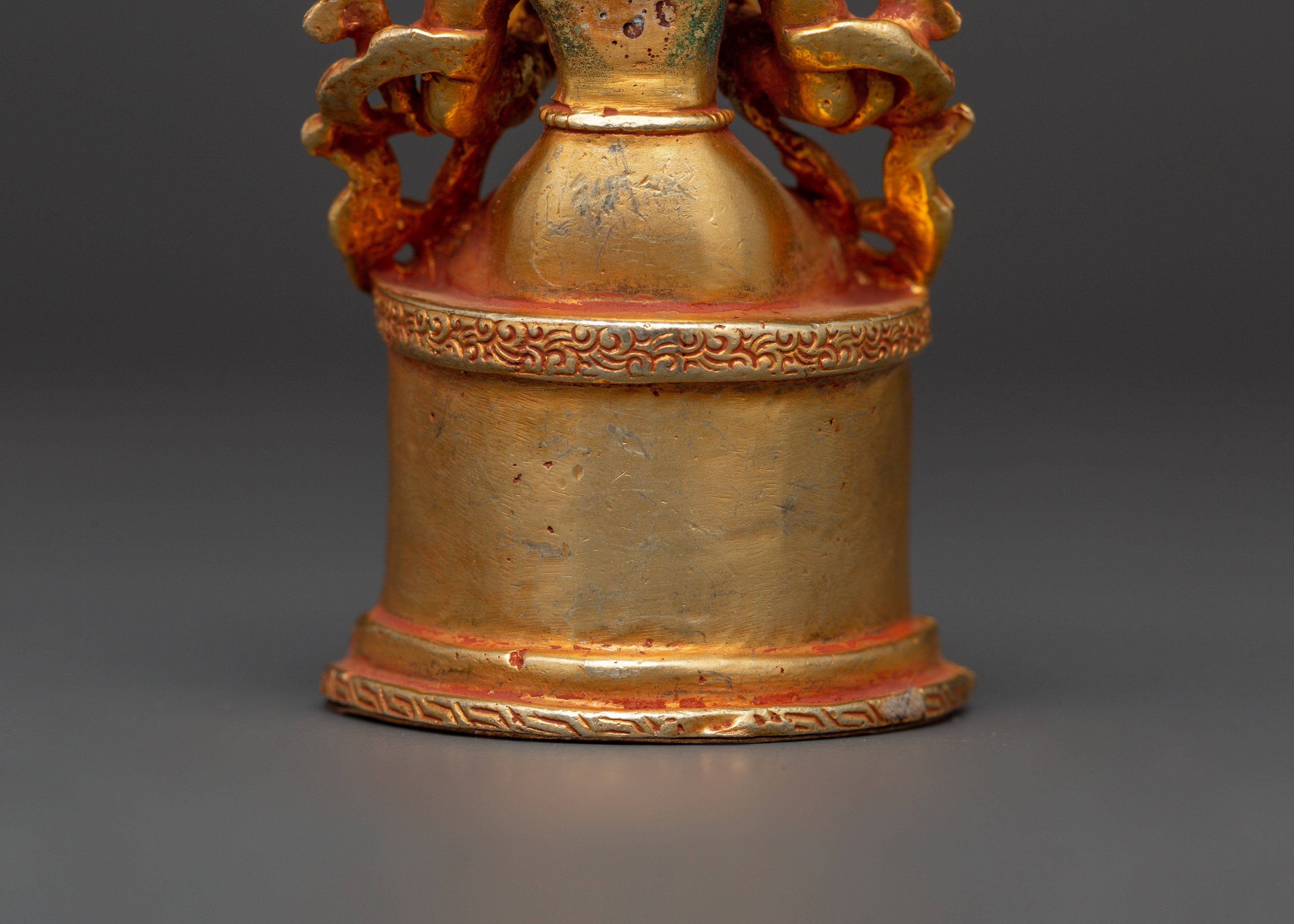 Tibetan Maitreya Buddha Figure | Gold-Plated Seated Statue