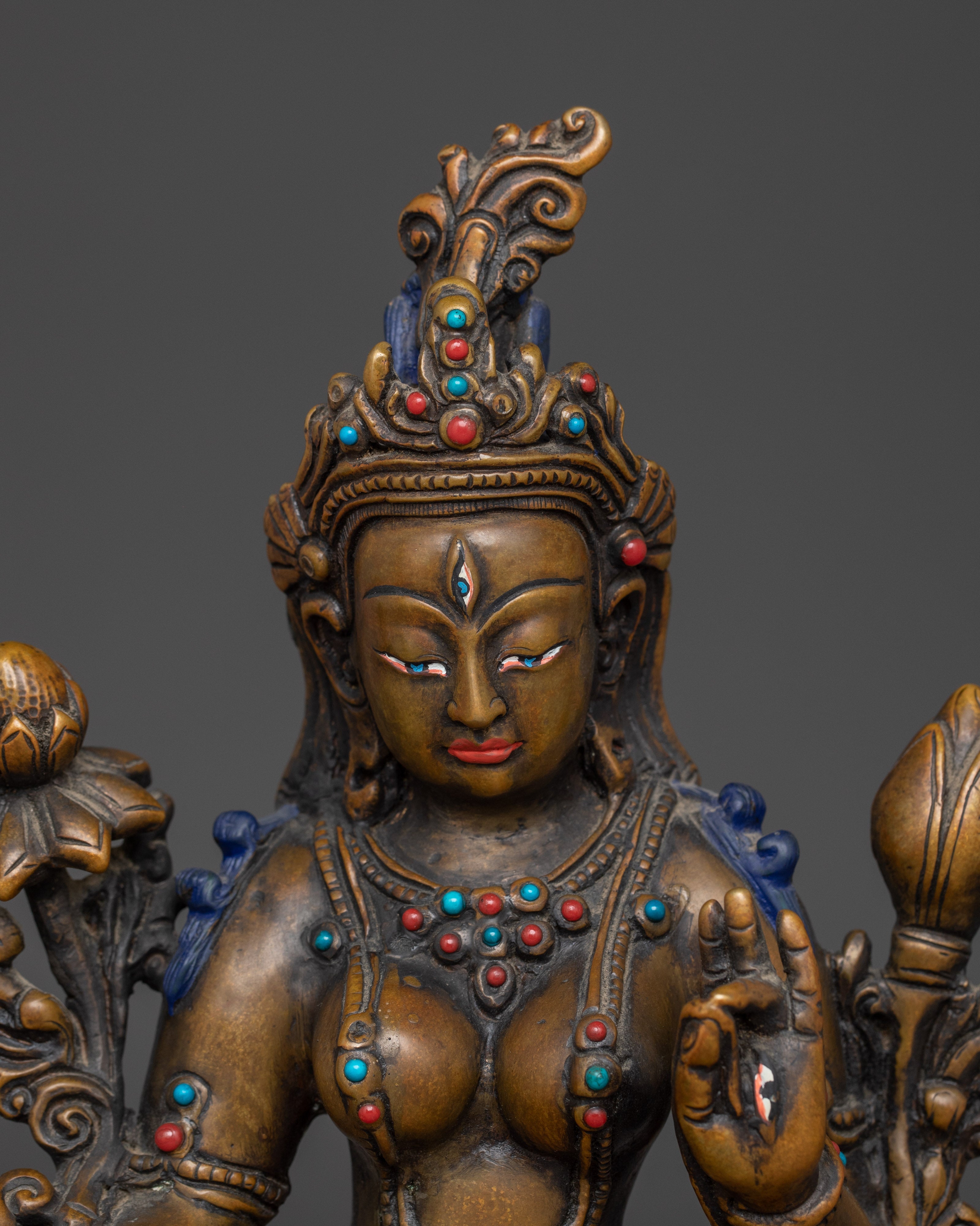 Oxidized White Tara Statue | Sita Tara - Compassionate and Healing Deity