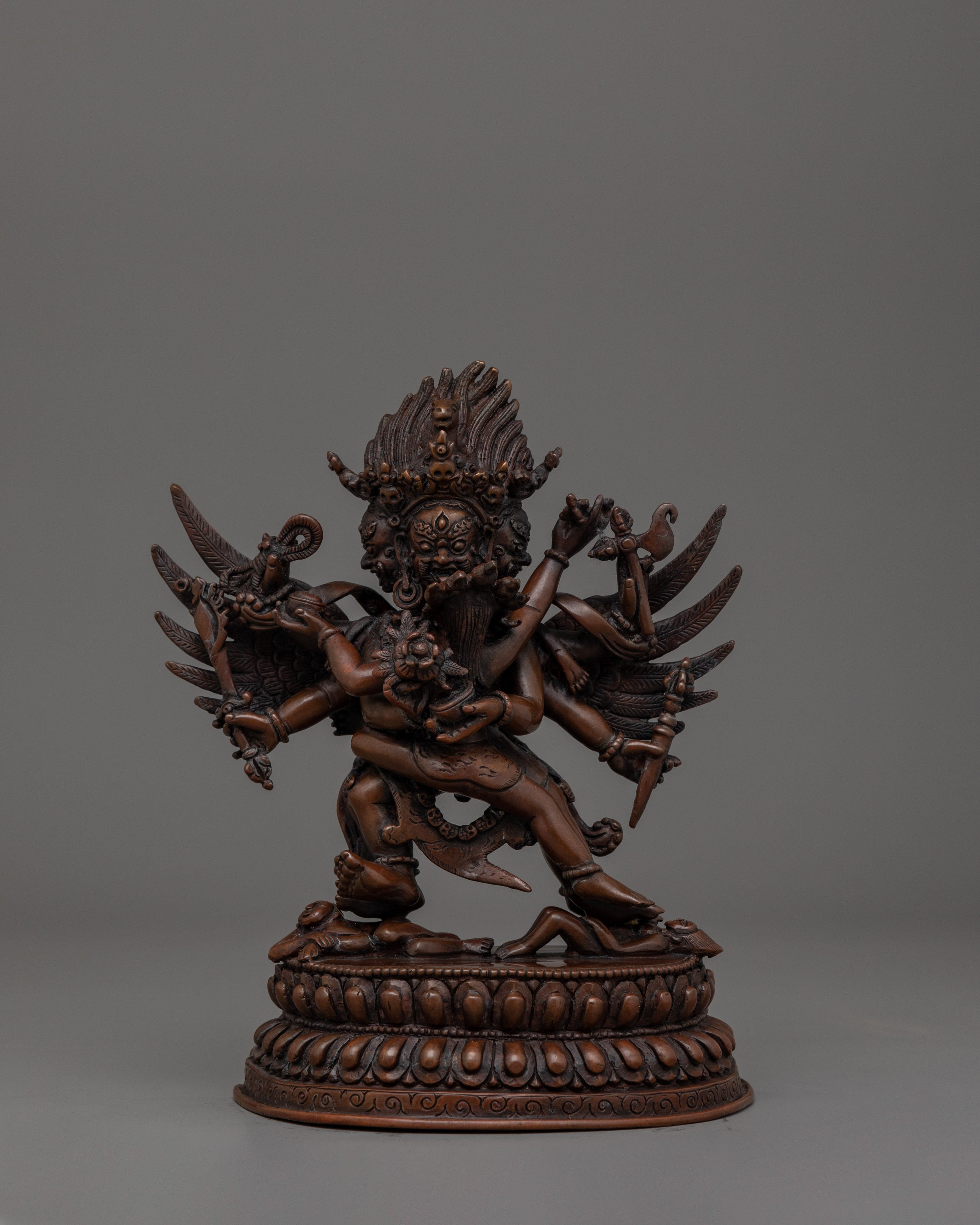 Hayagirve with Oxidized copper body Statue |The Wrathful Wisdom Protector