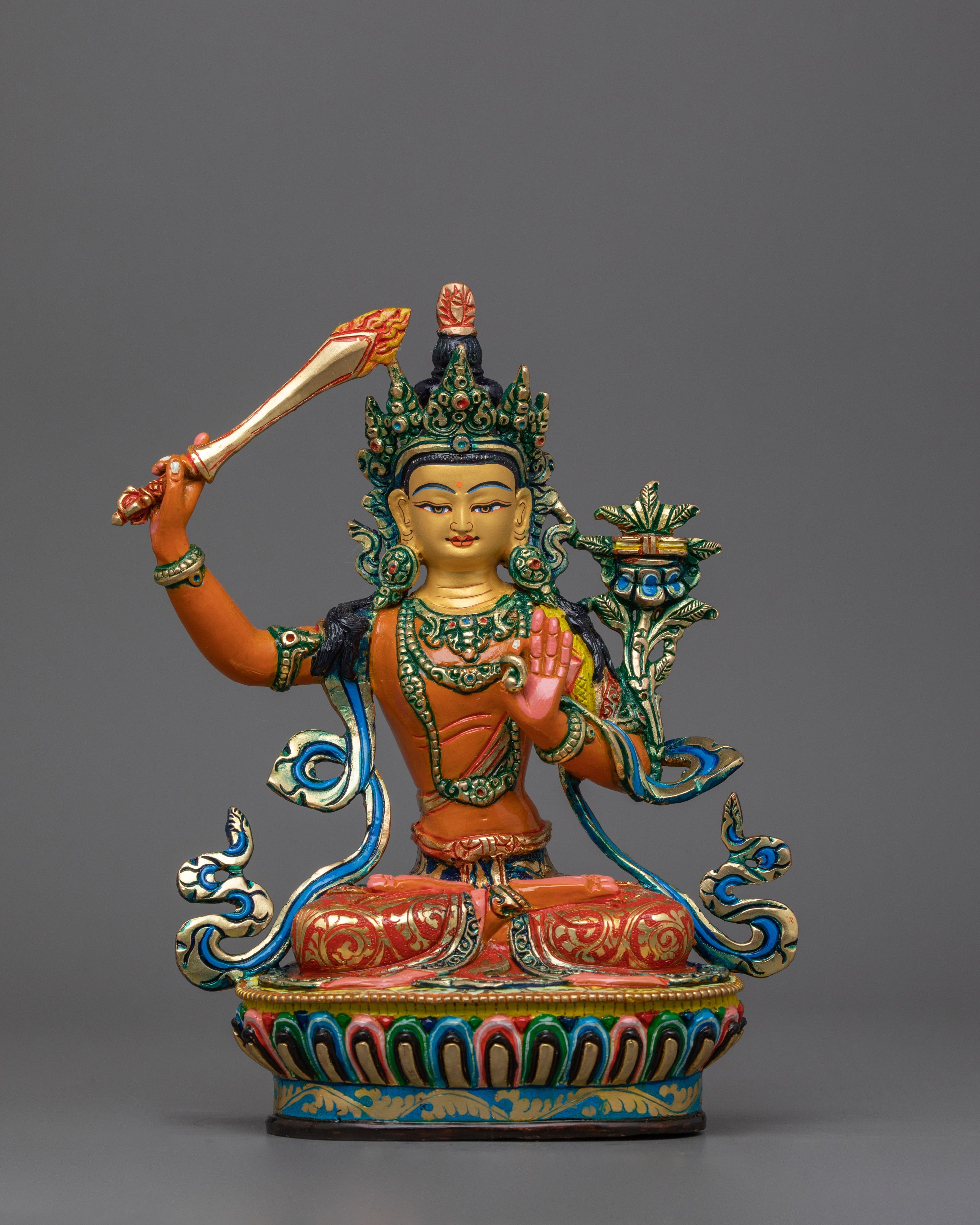 Enlightened Deity Manjushri Figurine | Spiritual Figure for Meditation