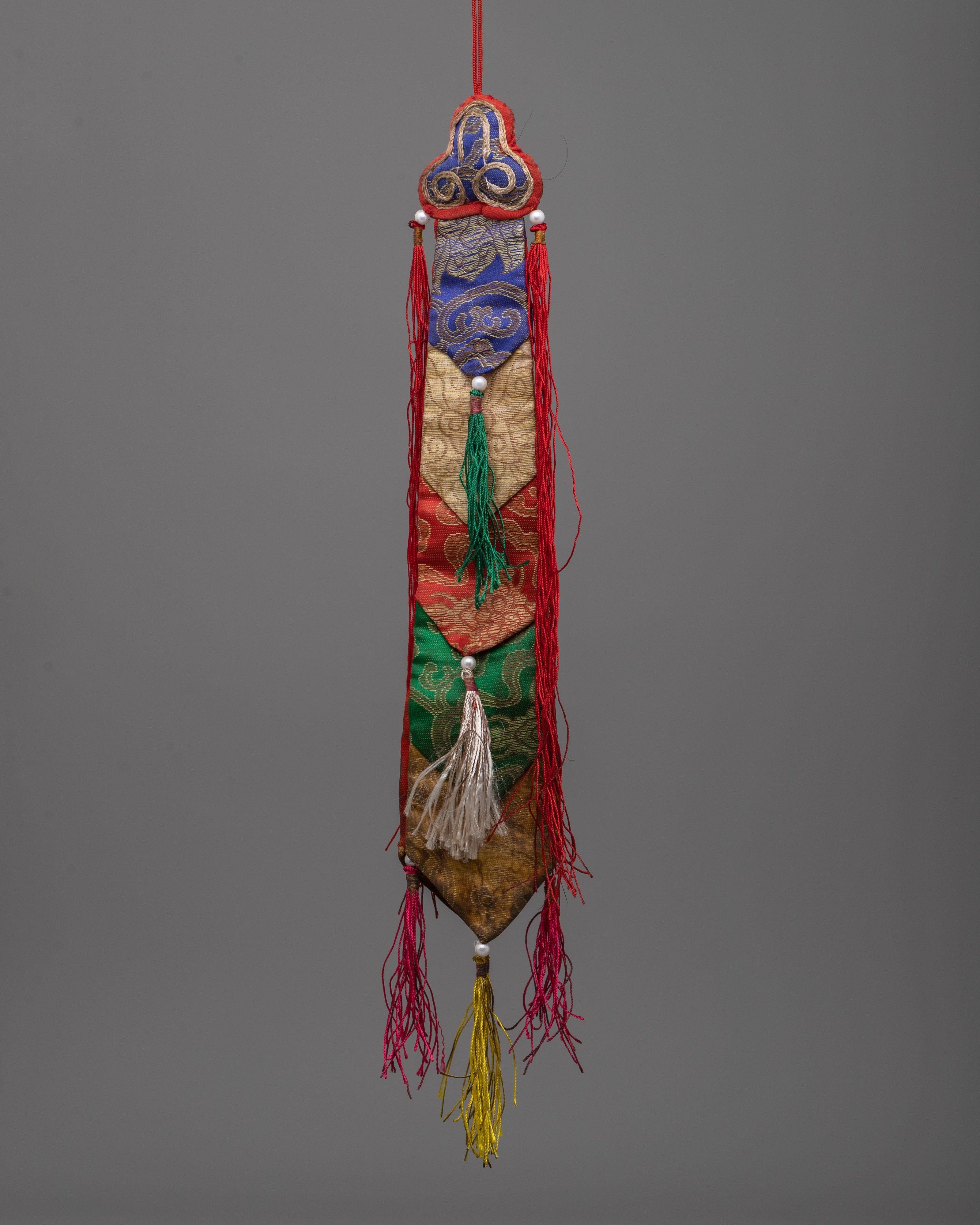 Tibetan Damaru Drum with Turquoise & Coral |  Spiritual Tool for Meditation