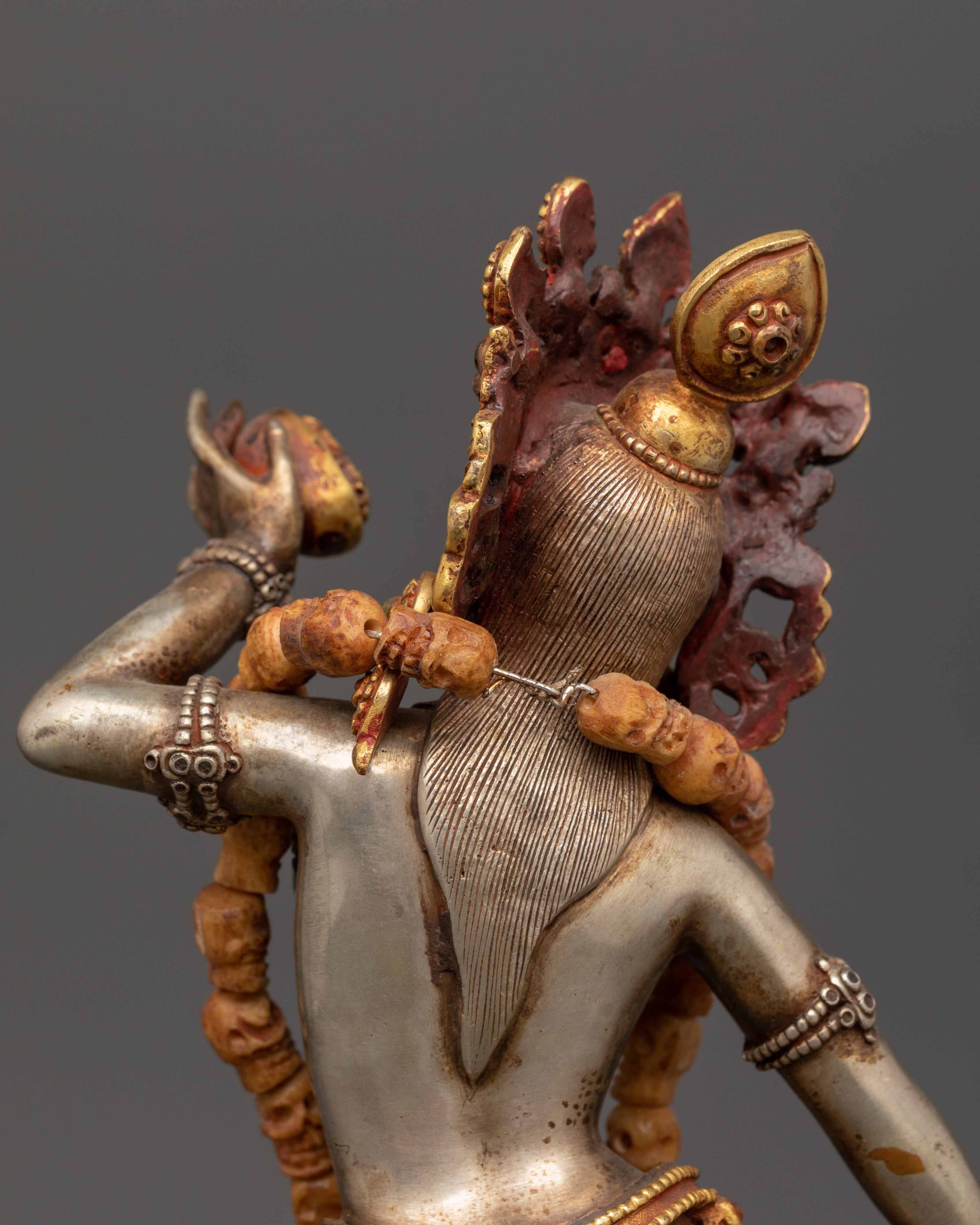 Sacred Buddhist Dakini Sculpture | Gold-Plated Vajrayogini Statue