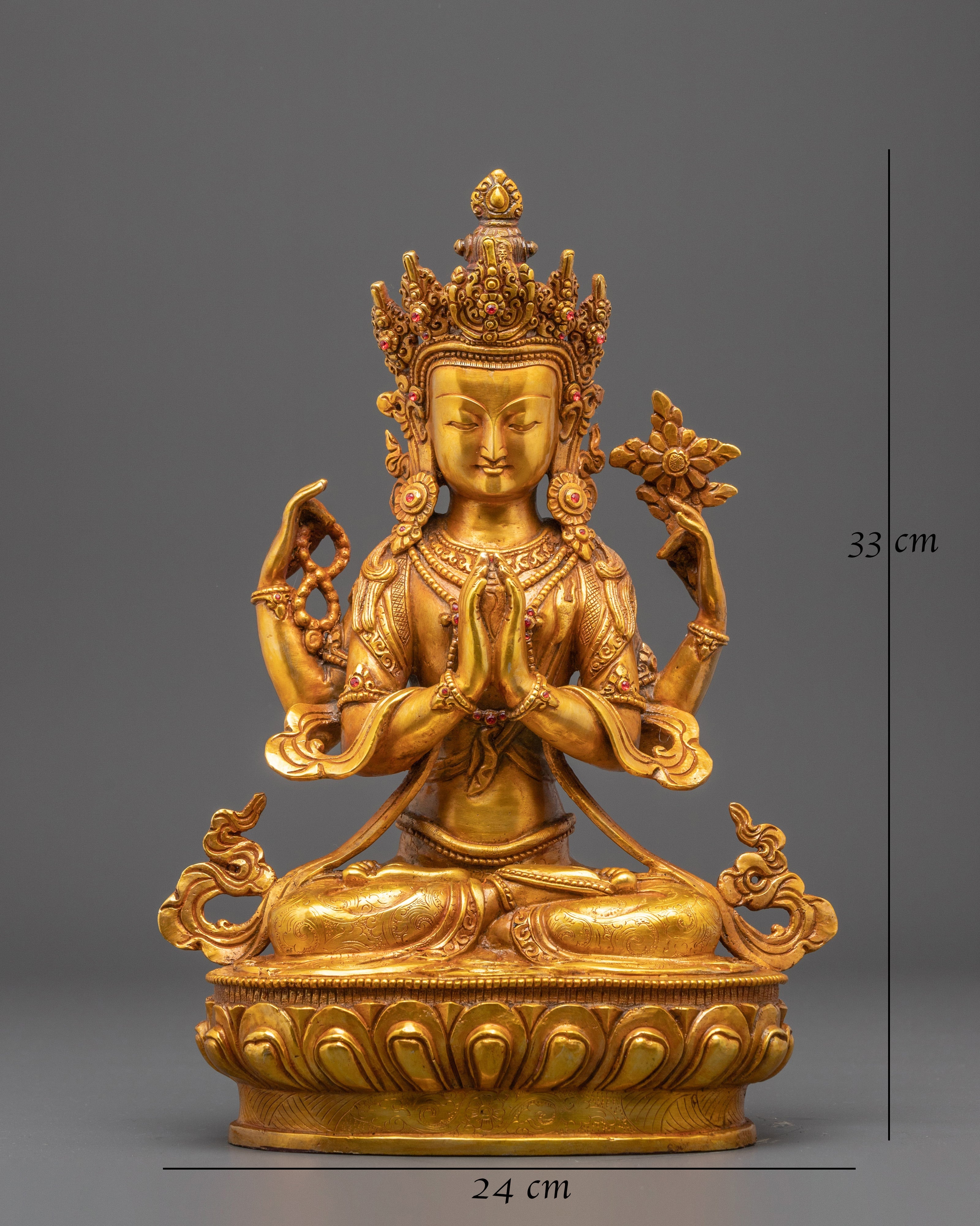 Tibetan Buddhist Chenrezig sculpture | Spiritual Home Decor