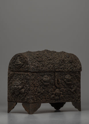 Hand-Carved Tibetan Treasure Box | Sacred Ritual Chest