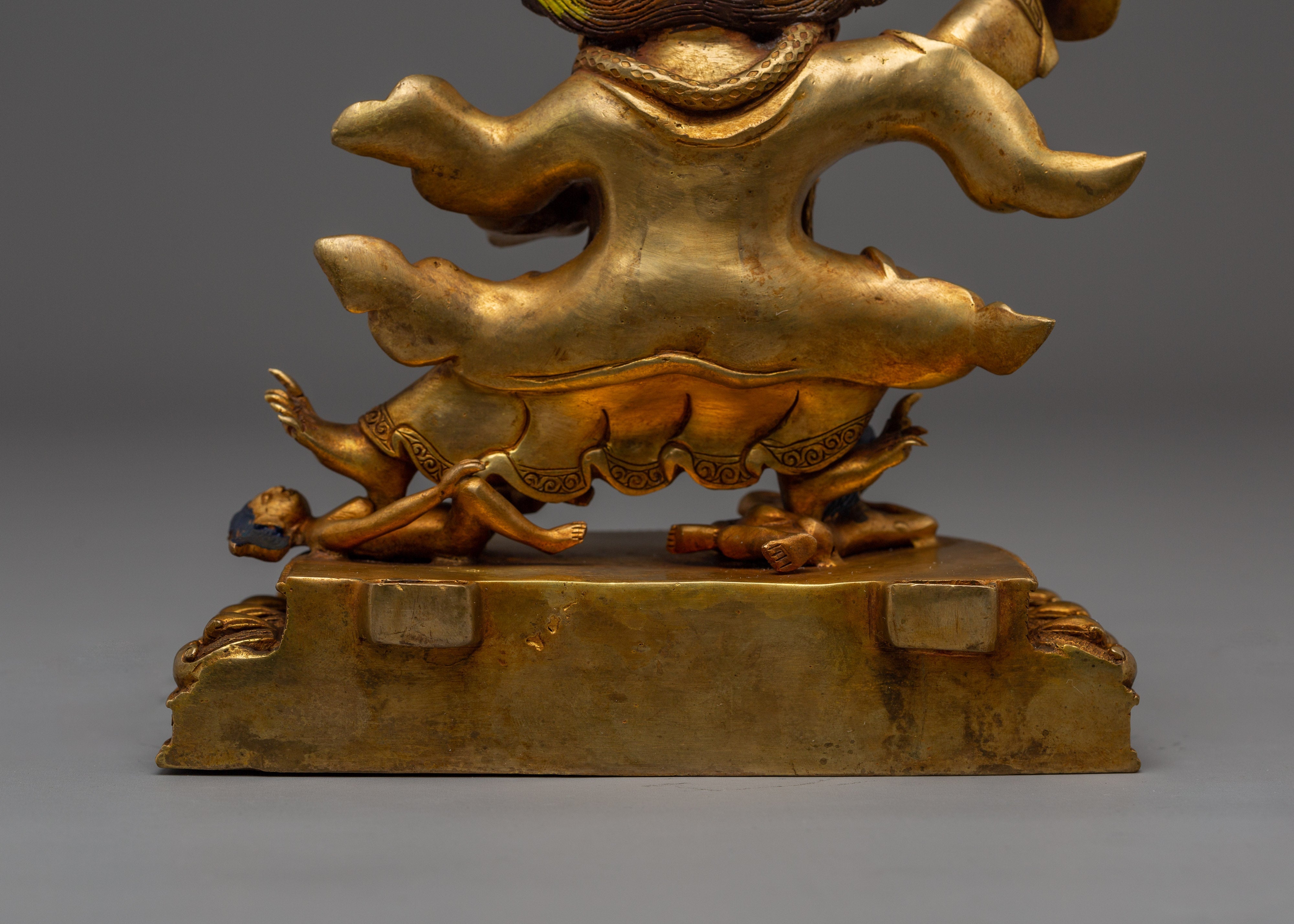 Mahakala Bernagchen Statue in 24K Gold | Handcrafted Buddhist Shrine Decor