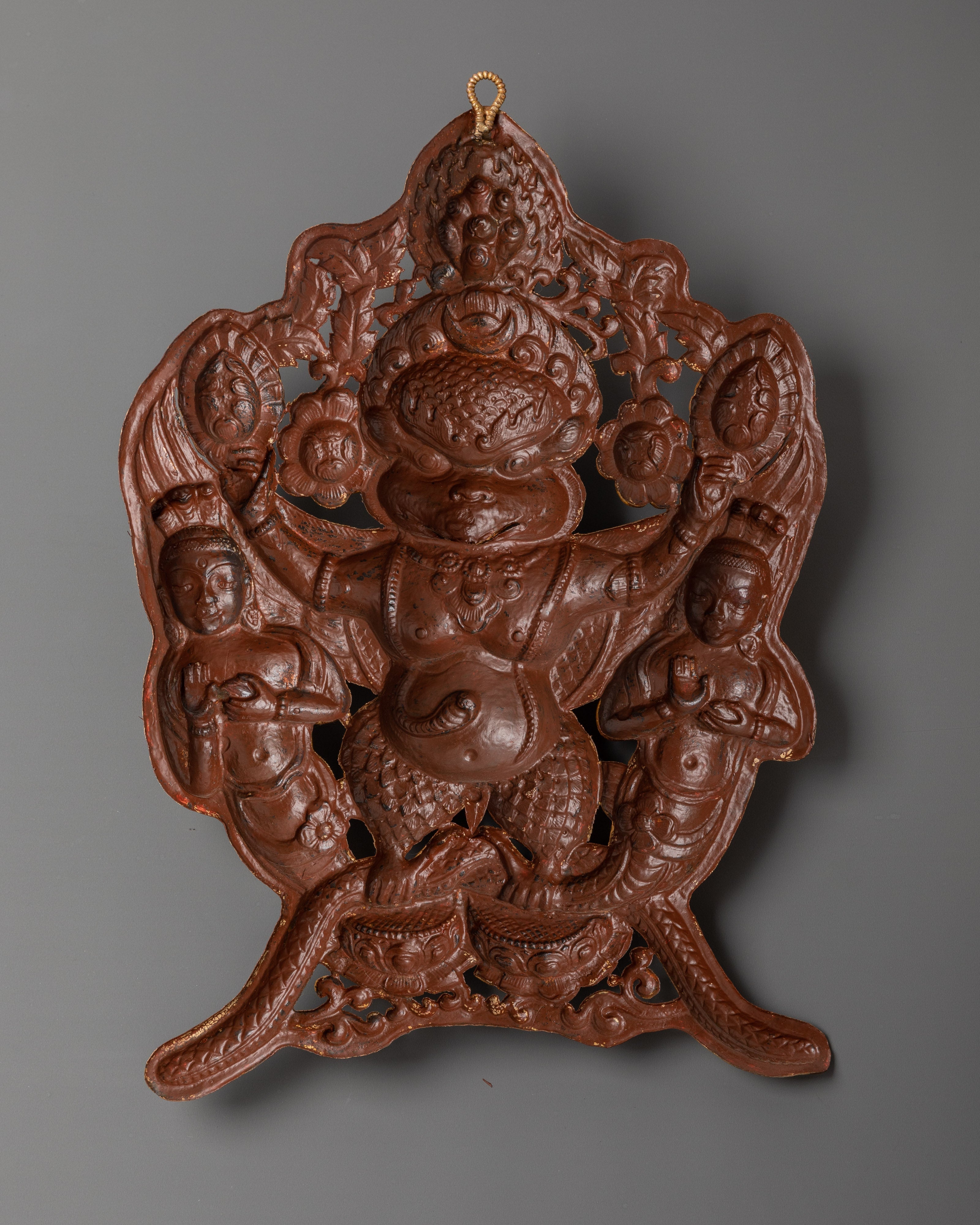 Garuda Gold Plated In Copper Wall Hanging | Sacred Buddhist Decor
