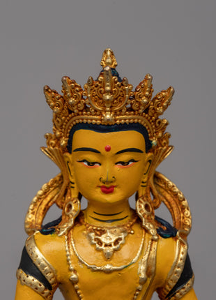Gold-Plated Kshitigarbha Statue | Buddhist Bodhisattva of the Earth