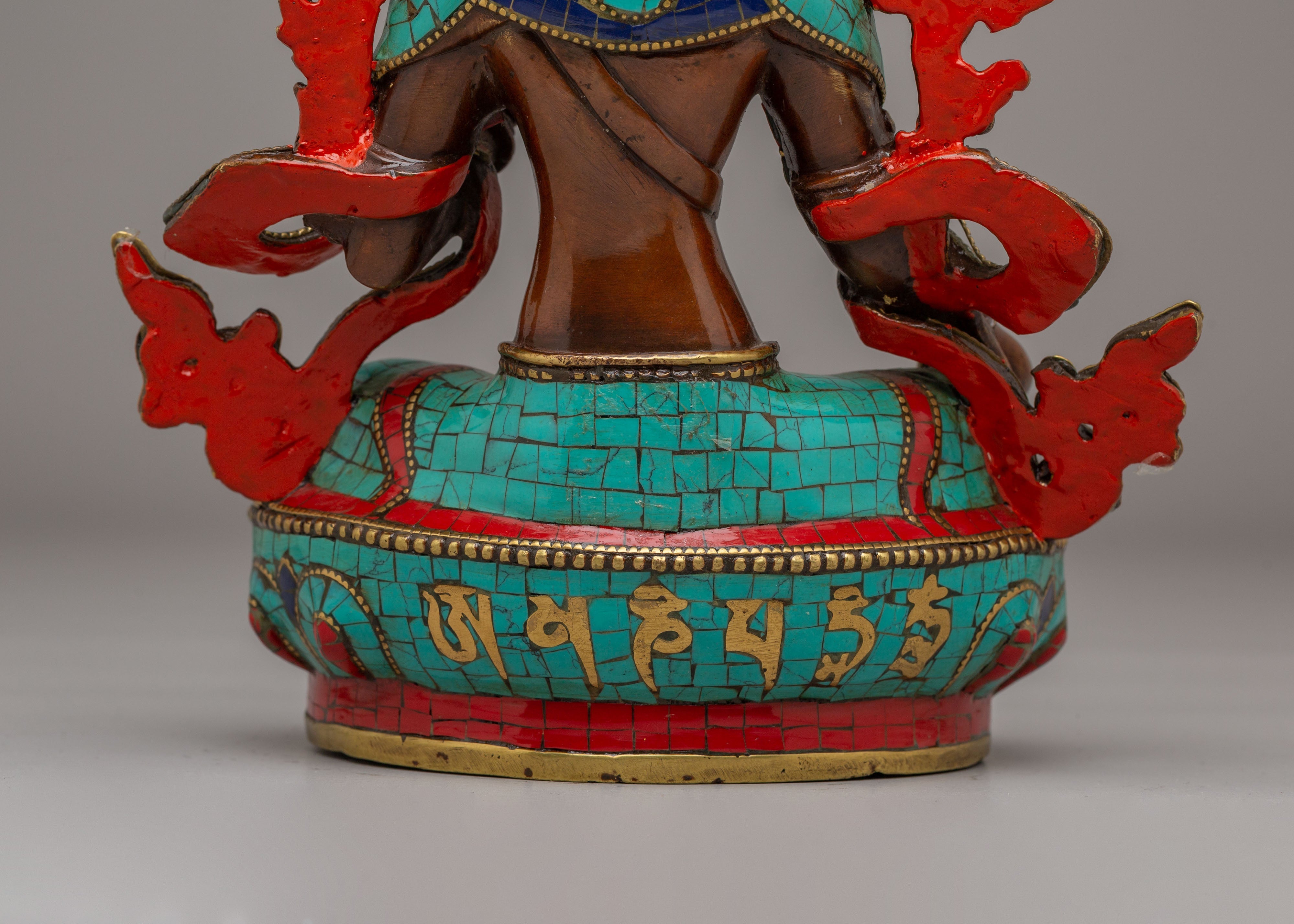 Handcrafted Green Tara Deity Figurine | Spiritual Artwork