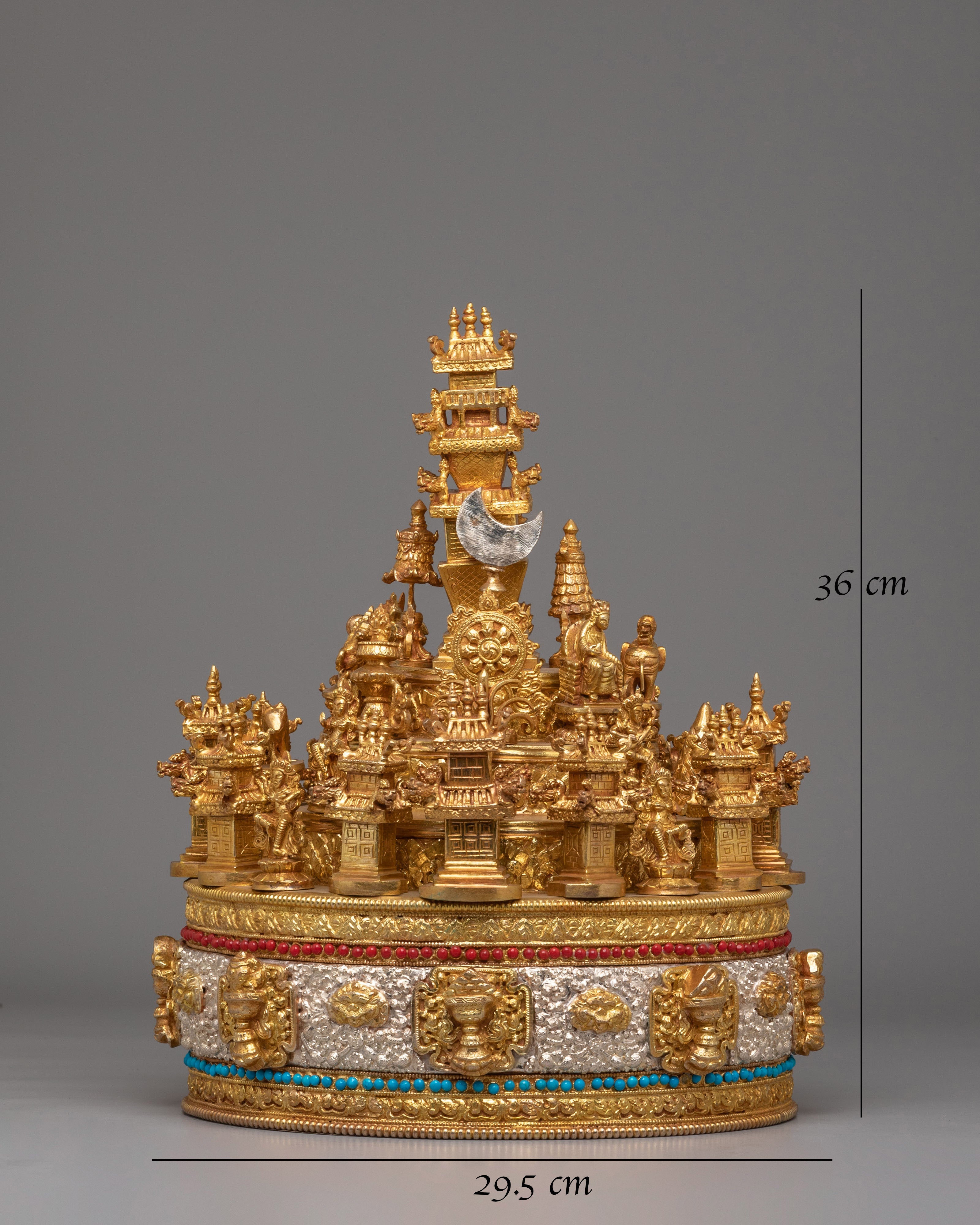 Himalayan Mandala Offering for Ritual Practice | Gold Plated Buddhist Altar Piece