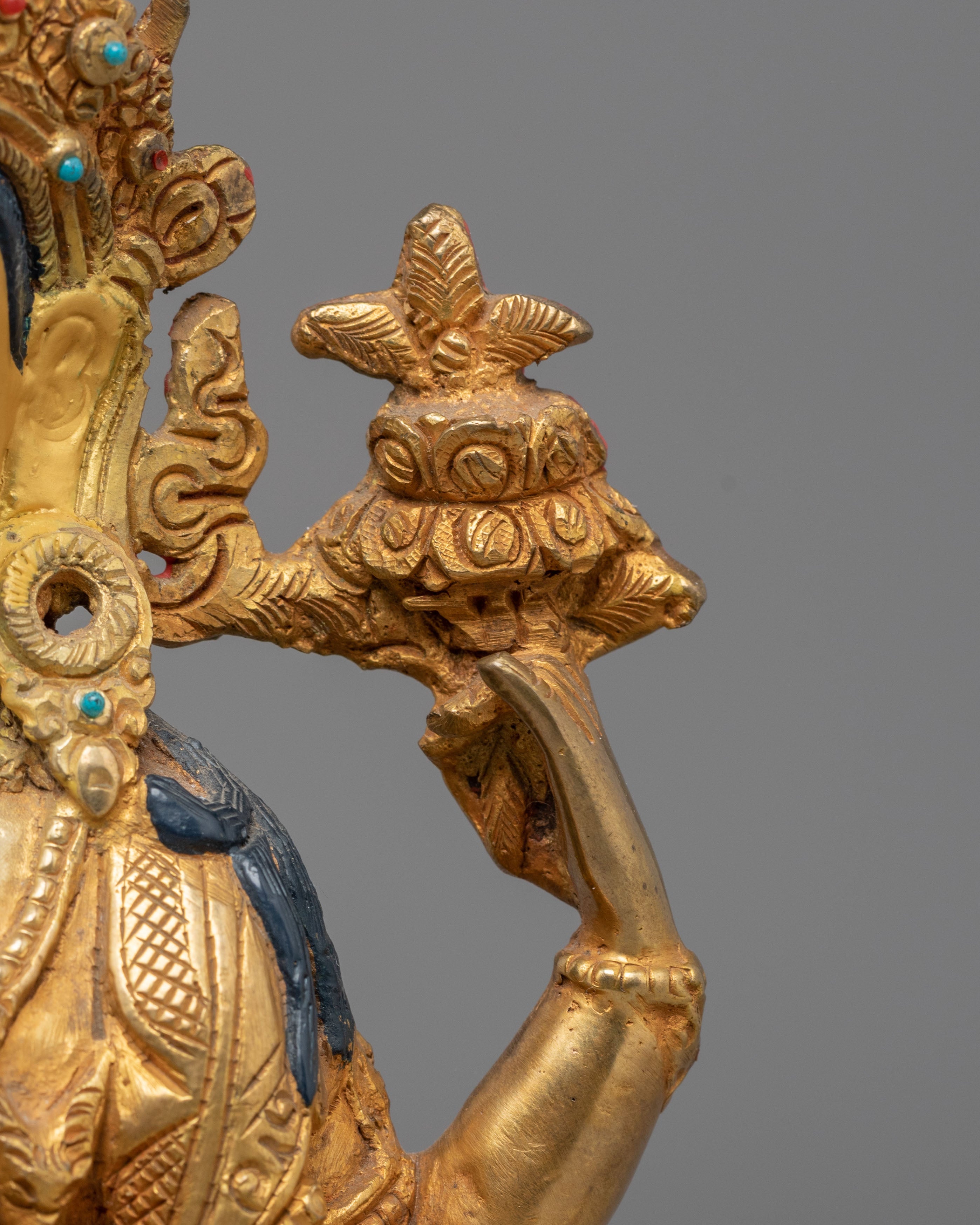 Handmade Tibetan Chenrezig Statue | One who Looks With Unwavering Eye