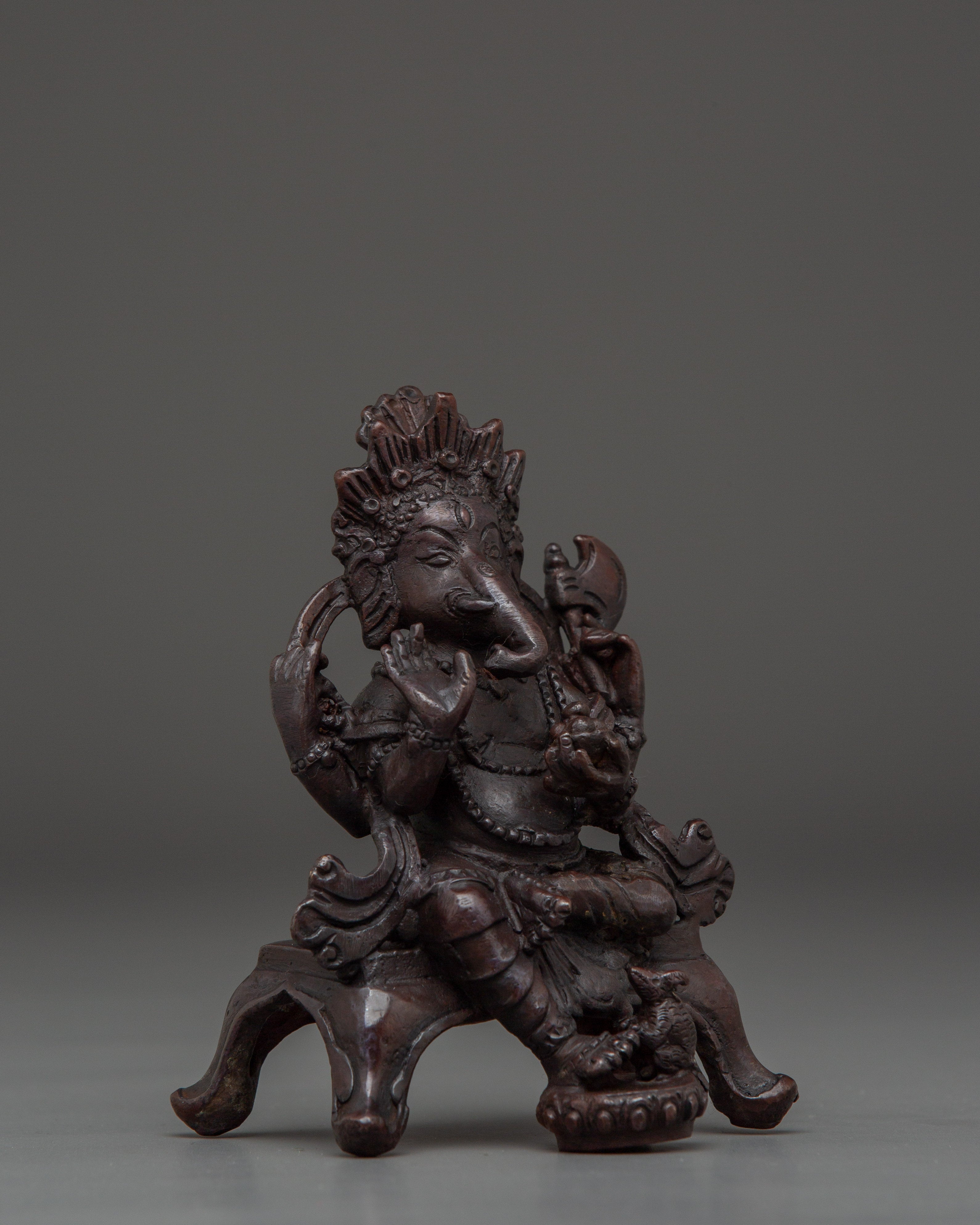 Handcrafted Statue of Lord Ganesha | Oxidized Copper Ganesh Idol
