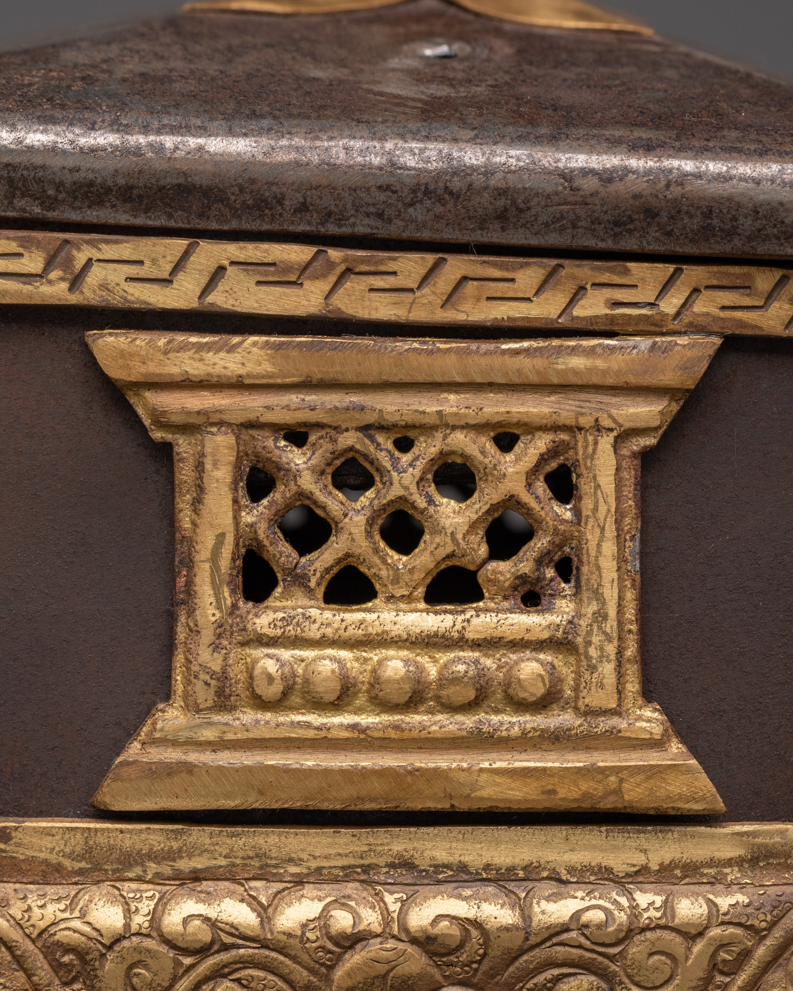 Handcrafted Tibetan Incense Burner | Ritual Censer with Lid for Buddhist Offering