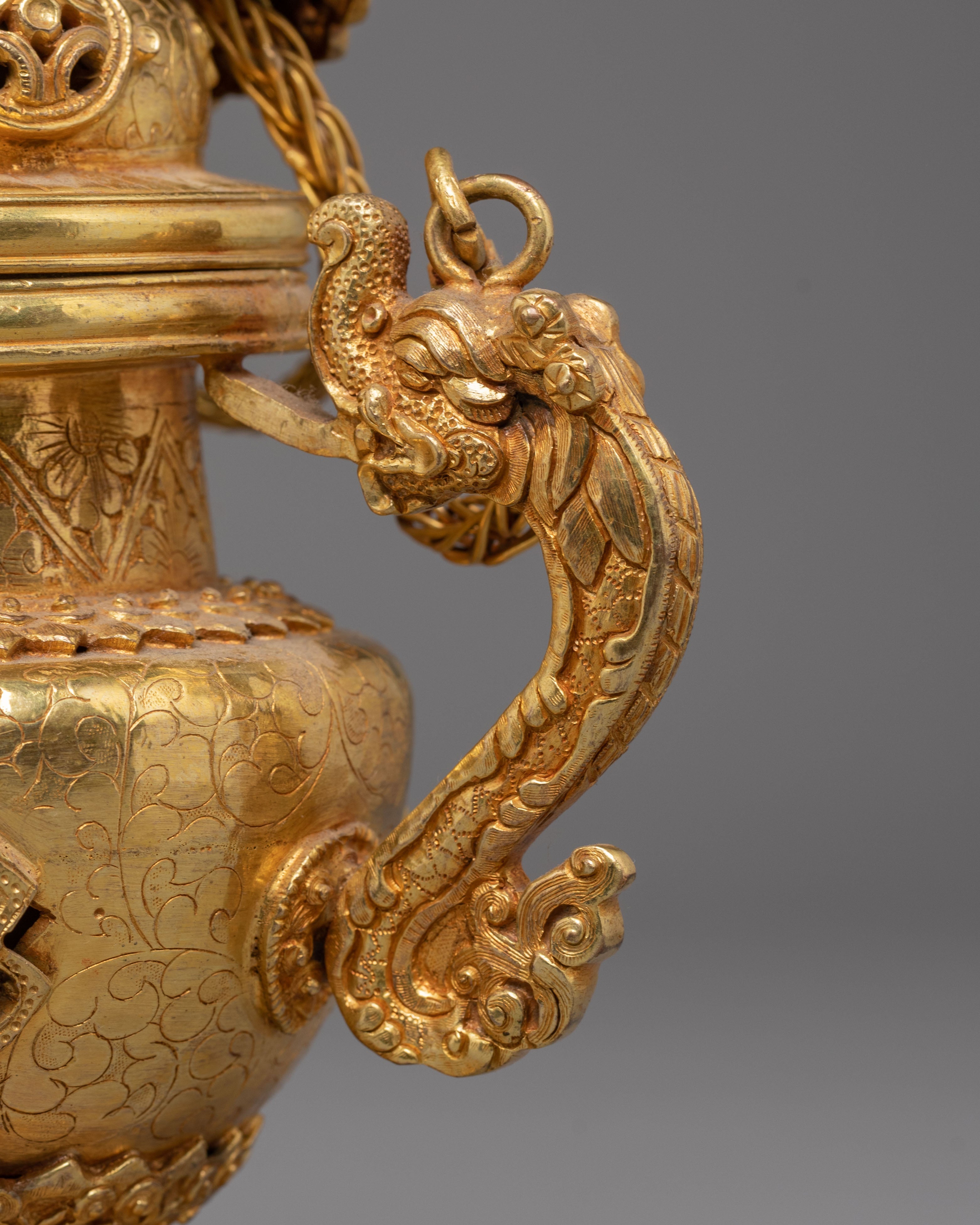 Gold Plated Incense Burner for Ritual | Spiritual Ritual Incense Holder