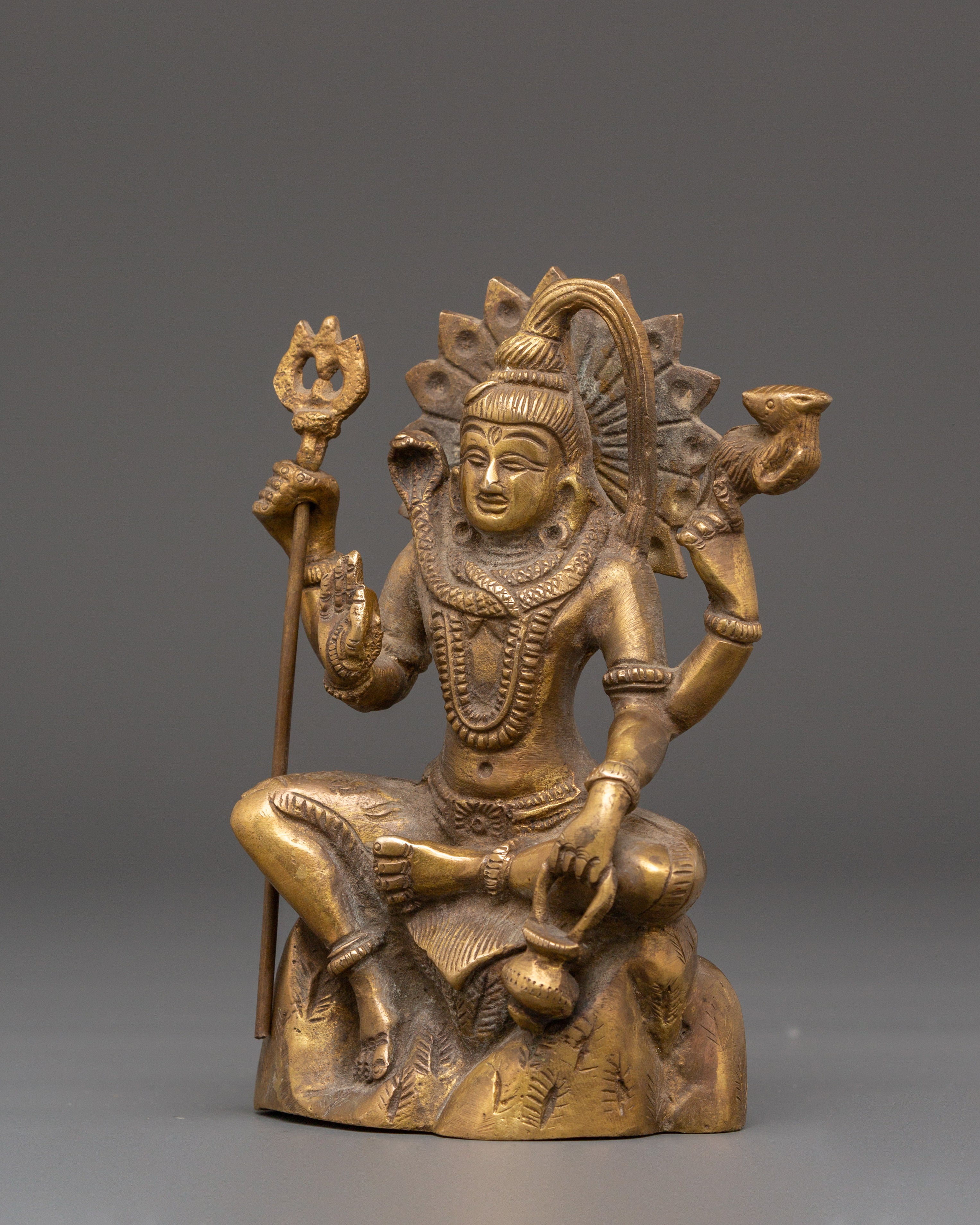 The Destroyer Shiva Ji Statue | Brass Mahadev Idol for Puja
