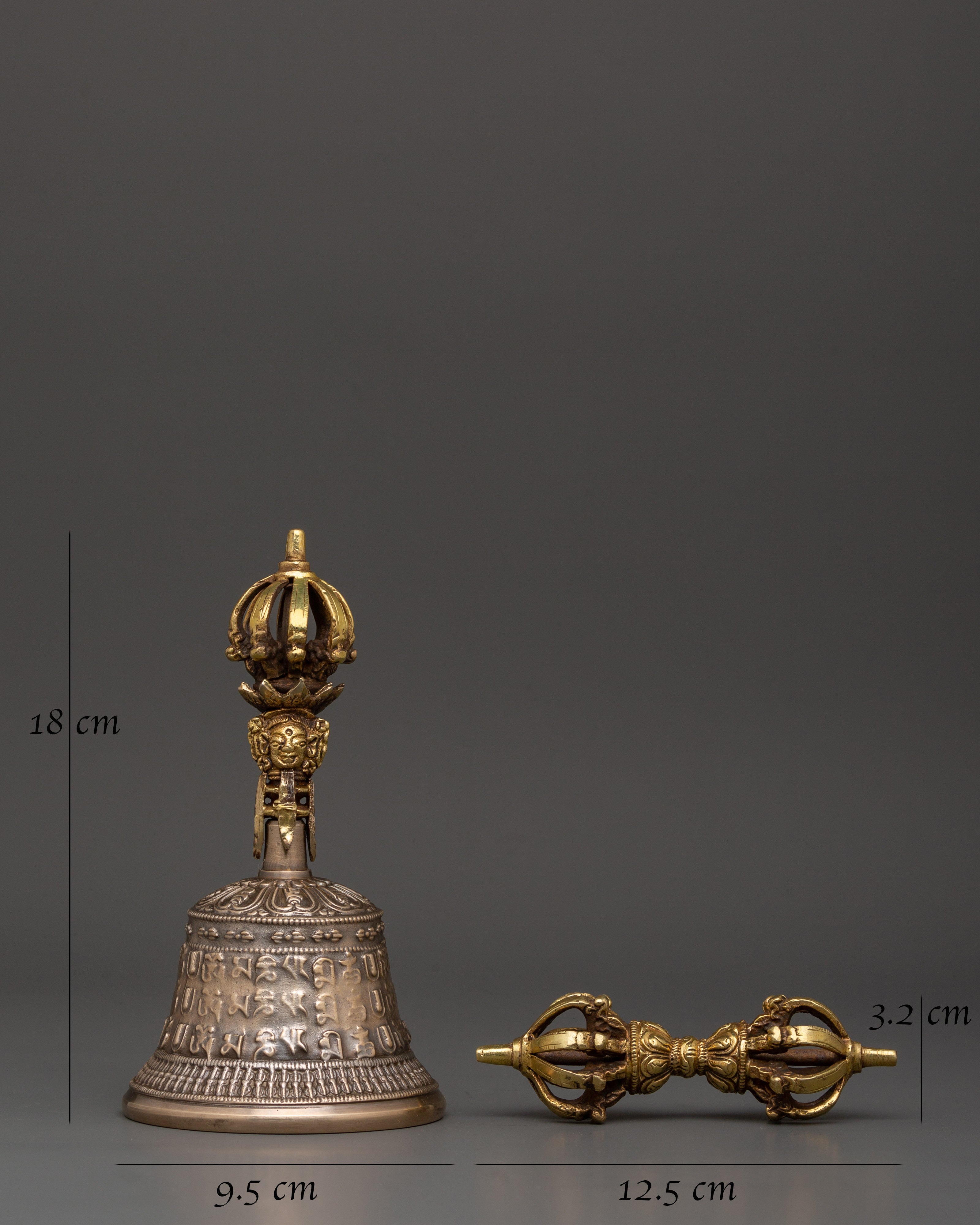 Brass Vajra and Bell Set for Ritual Use | Symbol of Wisdom