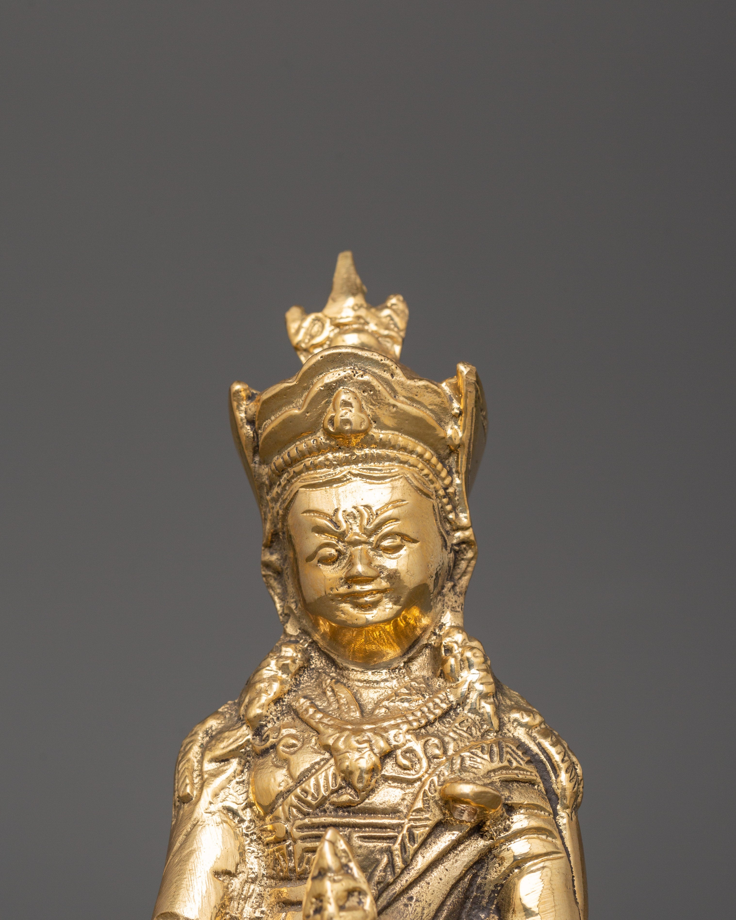 Brass Guru Rinpoche Statue | The Lotus-Born Master of Tibetan Buddhism