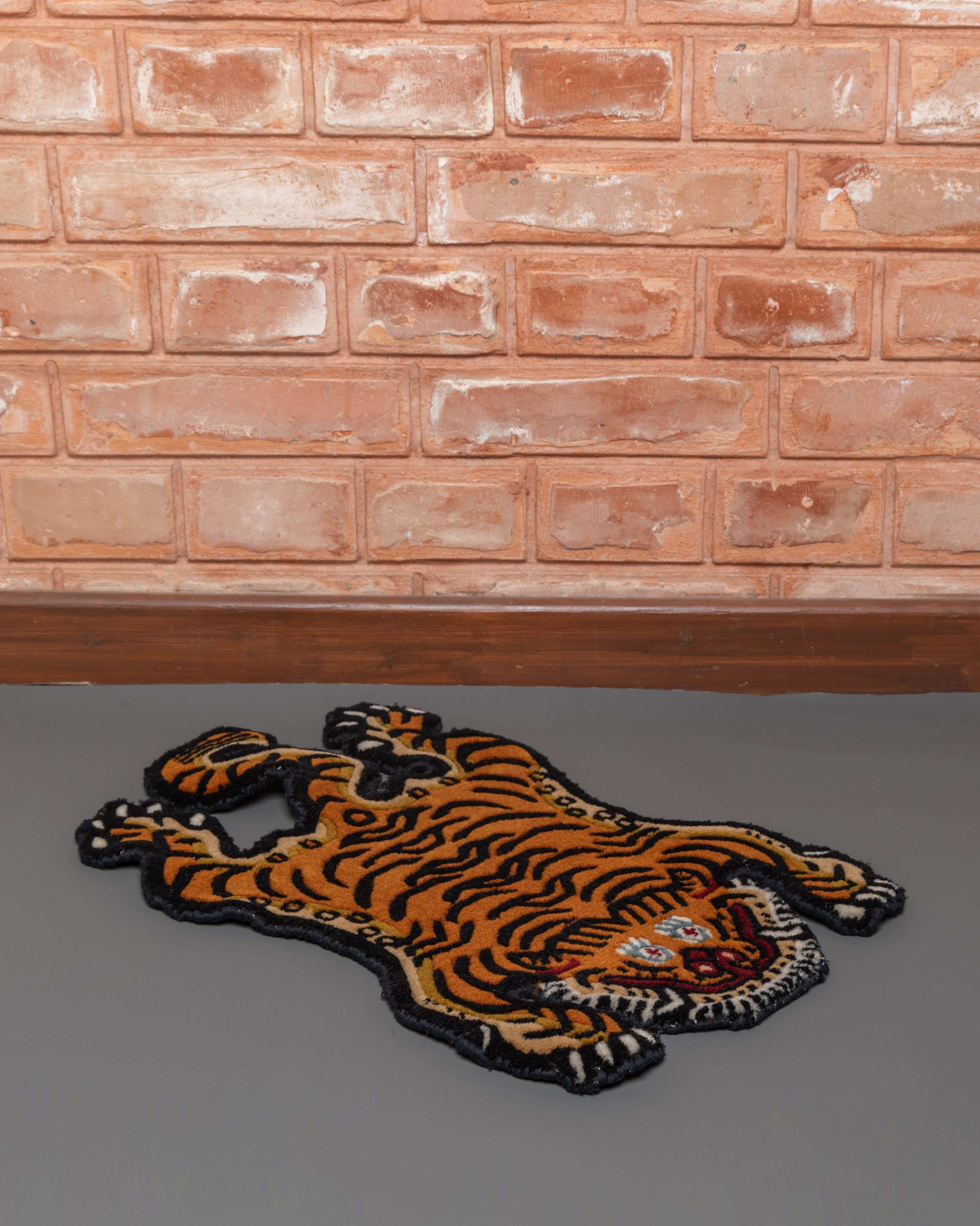 Tiger Print Wool Rug | Tribal Style Decor for Unique Spaces