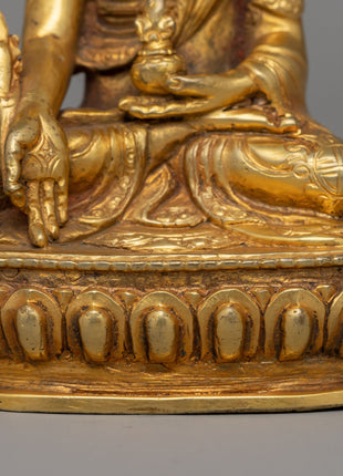 Medicine Buddha for Healing | Handcrafted Copper Body with Gold Plating