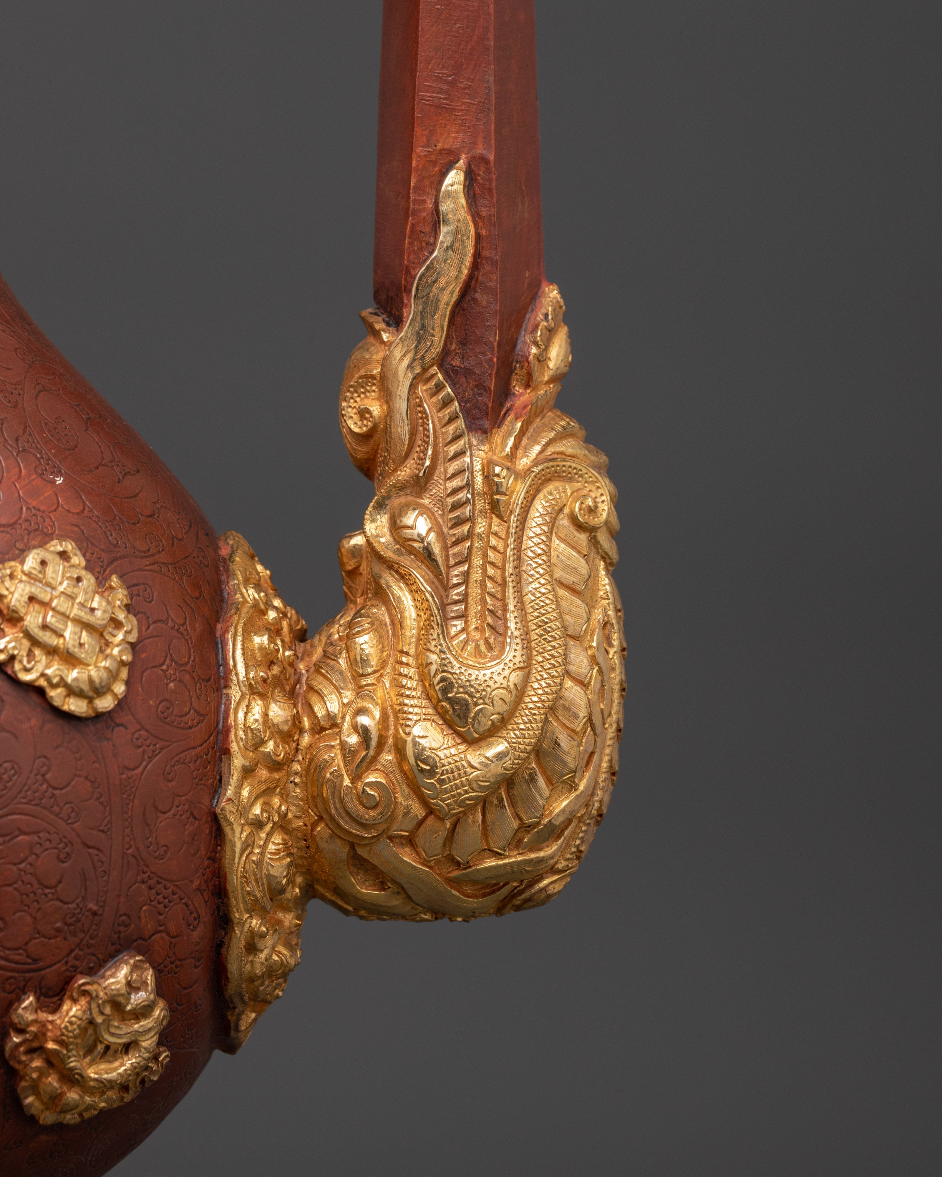 Handcrafted Buddhist Ritual Vessel Bhumba | Oxidized Copper Sacred Offering Pot