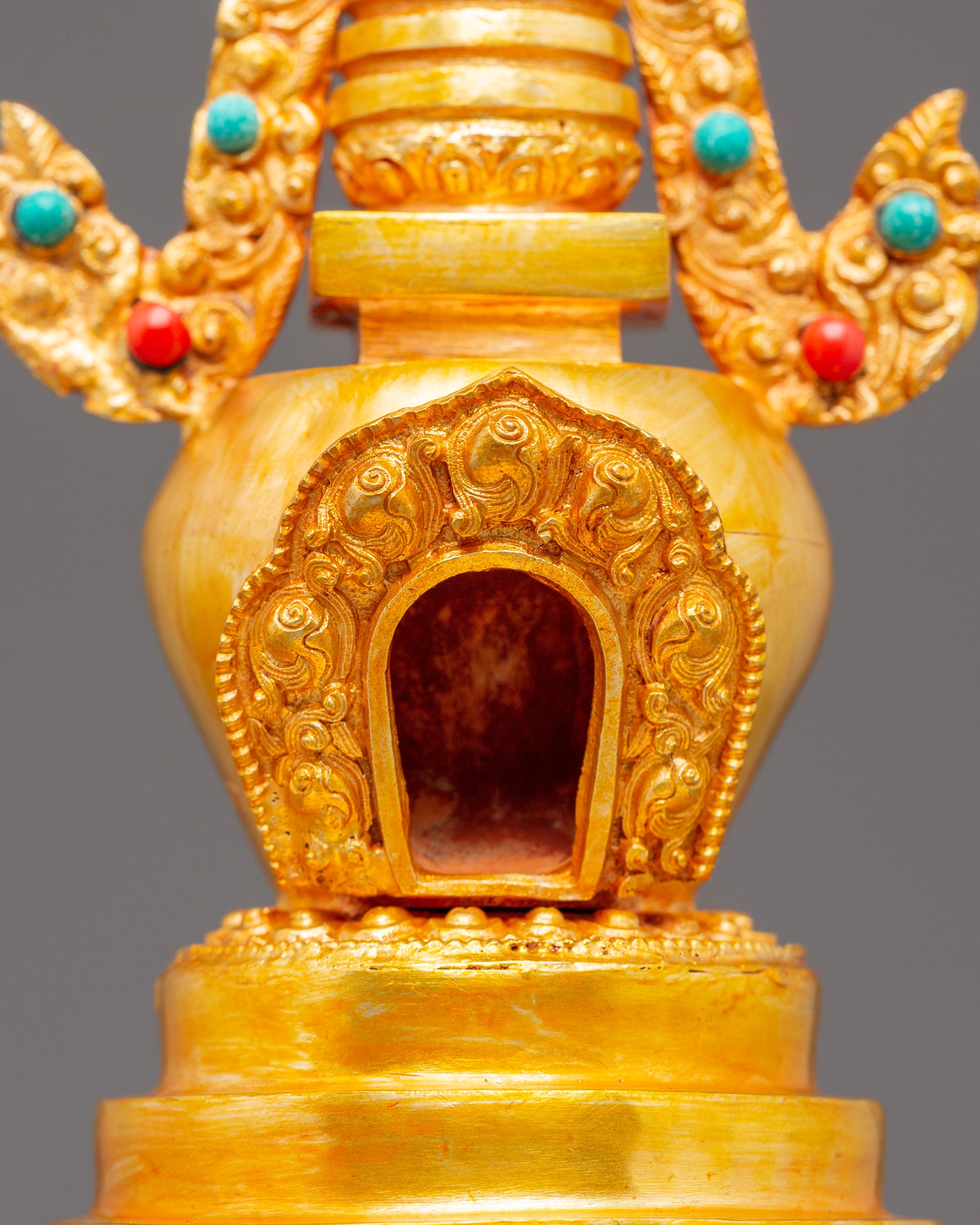 Golden Stupa for Altar | Tibetan Buddhist Stupa for Meditation
