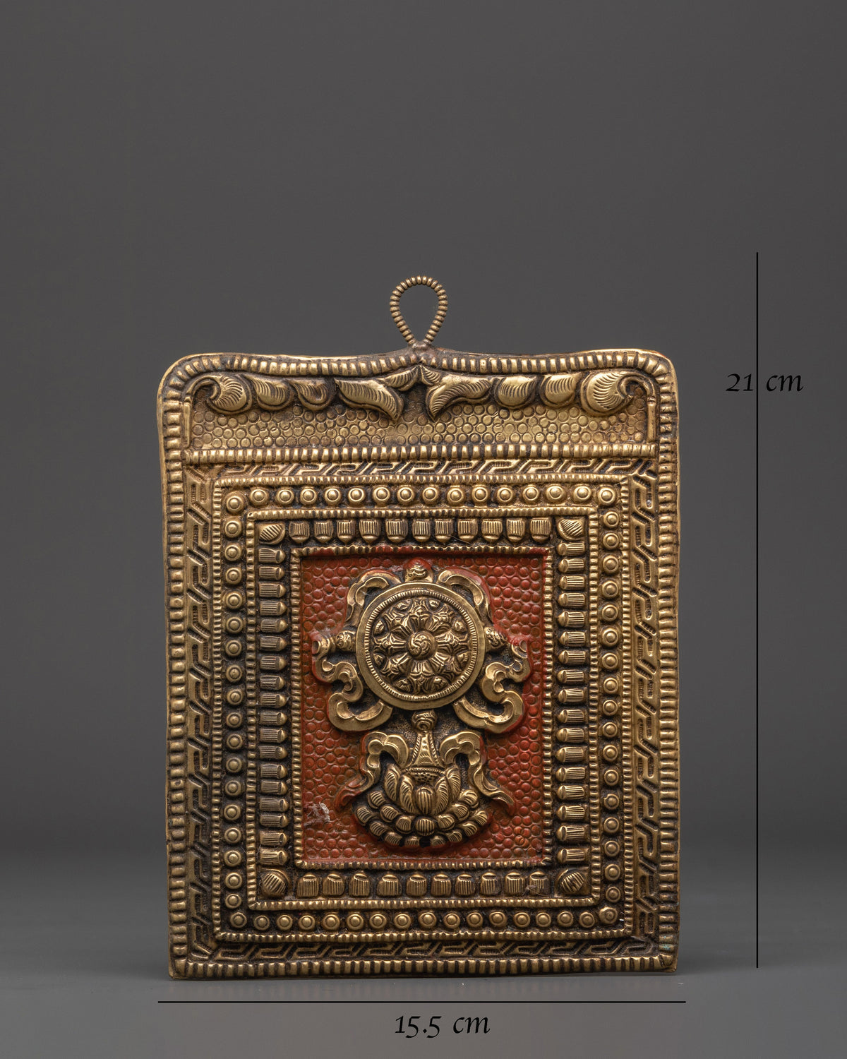 Tibetan Ashtamangala Wall Hanging | Brass Eight Auspicious Symbols Buddhist Decor