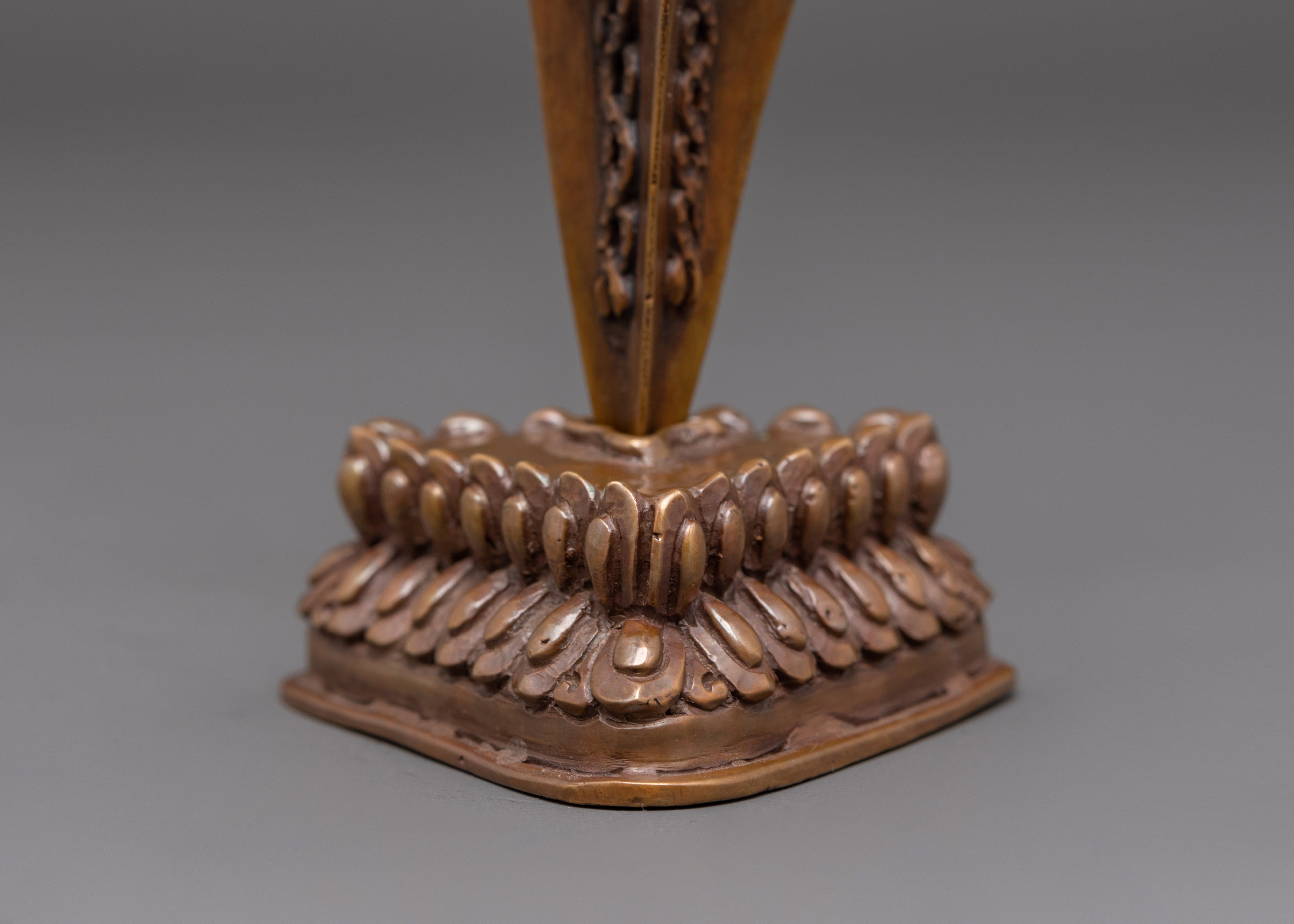 Tantric Ritual Phurba in Oxidized Copper | Sacred Copper Phurba