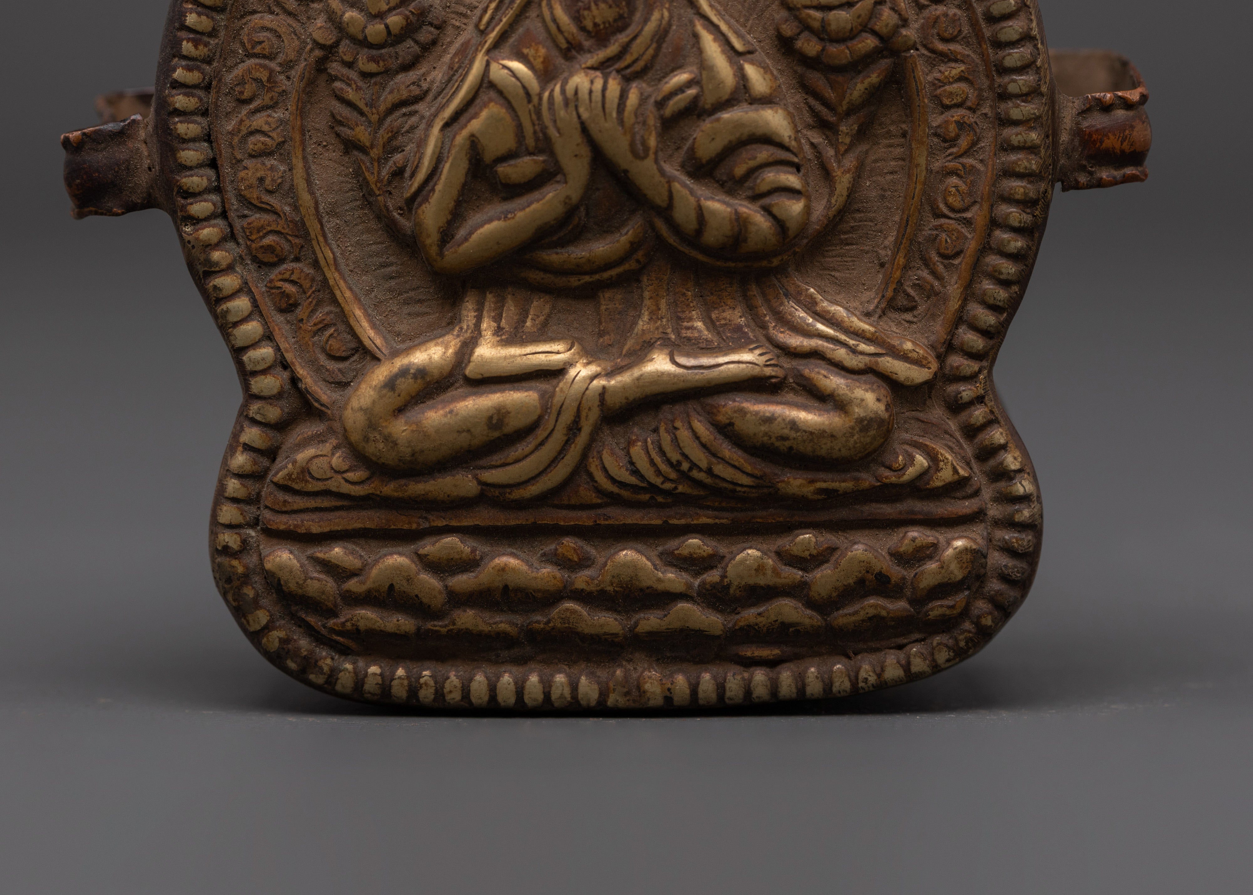 Buddhist Copper Prayer Ghau Box | Handmade Tibetan Ritual Shrine
