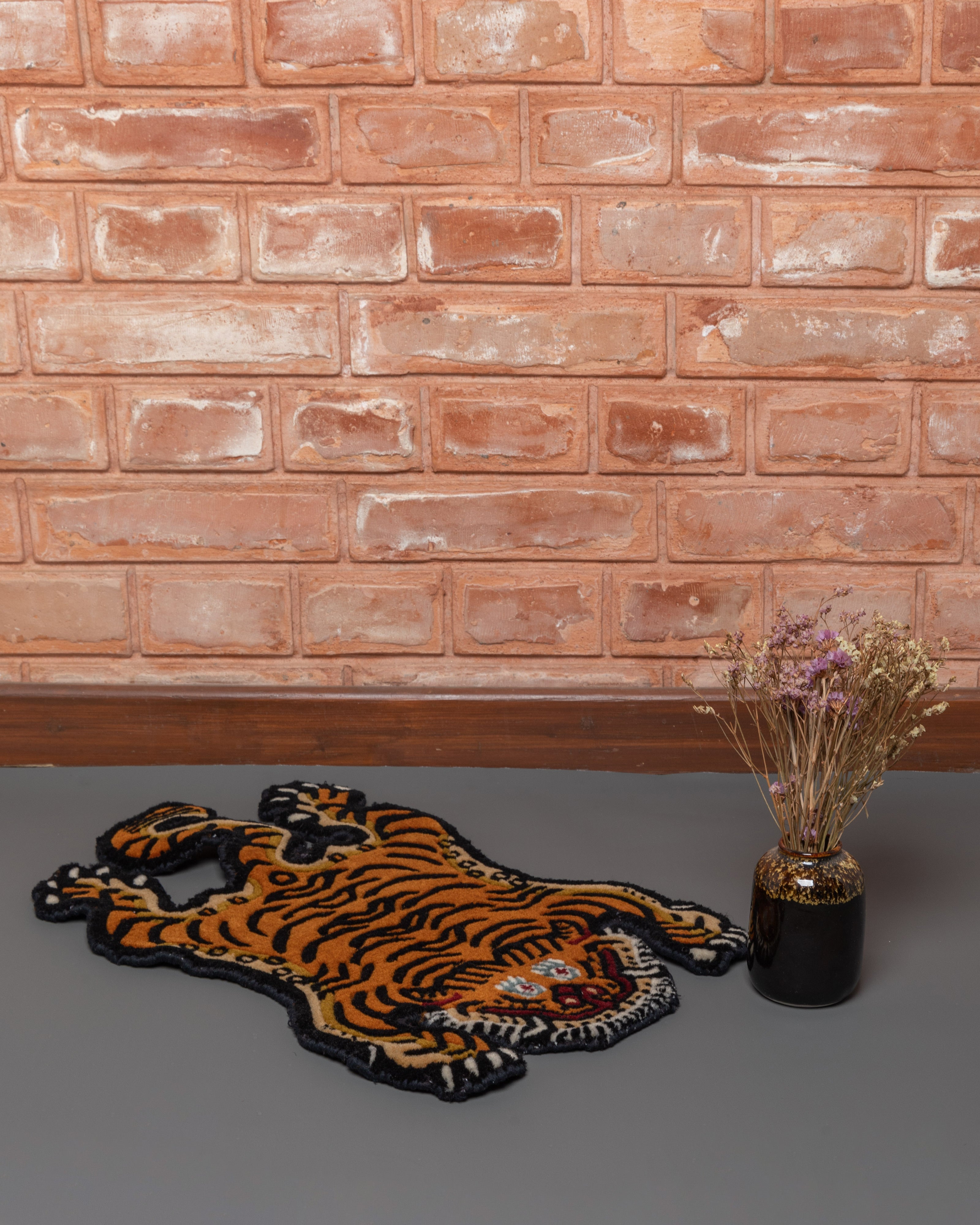 Tiger Print Wool Rug | Tribal Style Decor for Unique Spaces