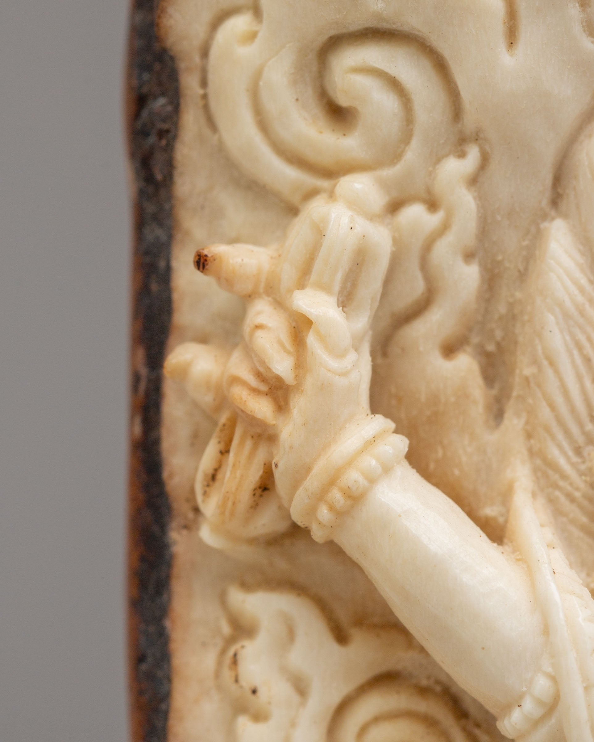 Handcrafted Vajrapaṇi Bone Sculpture | Tibetan Protector Deity Figurine