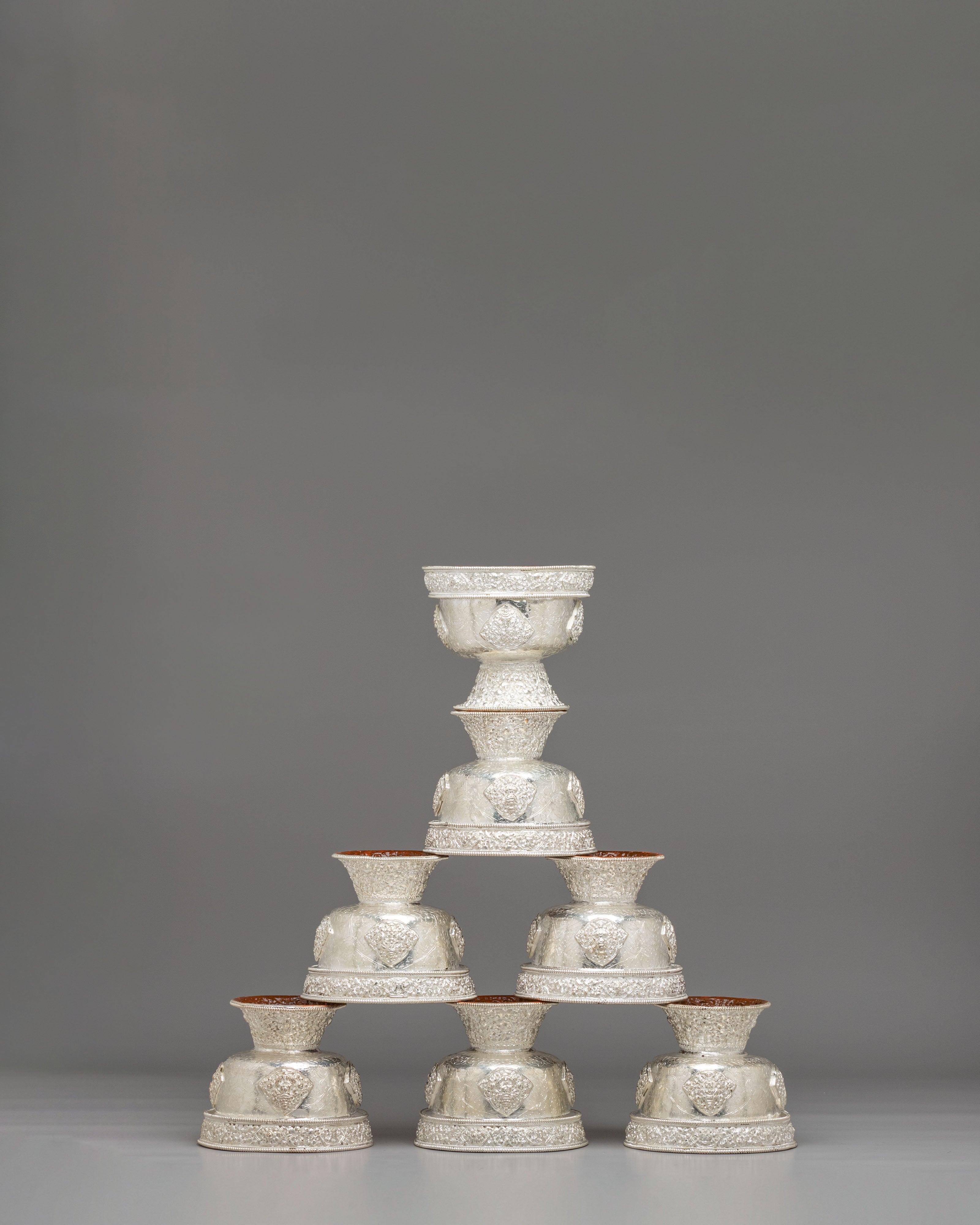 Traditional Sacred Offering Bowl Set | Tibetan Ritual Offering Vessels
