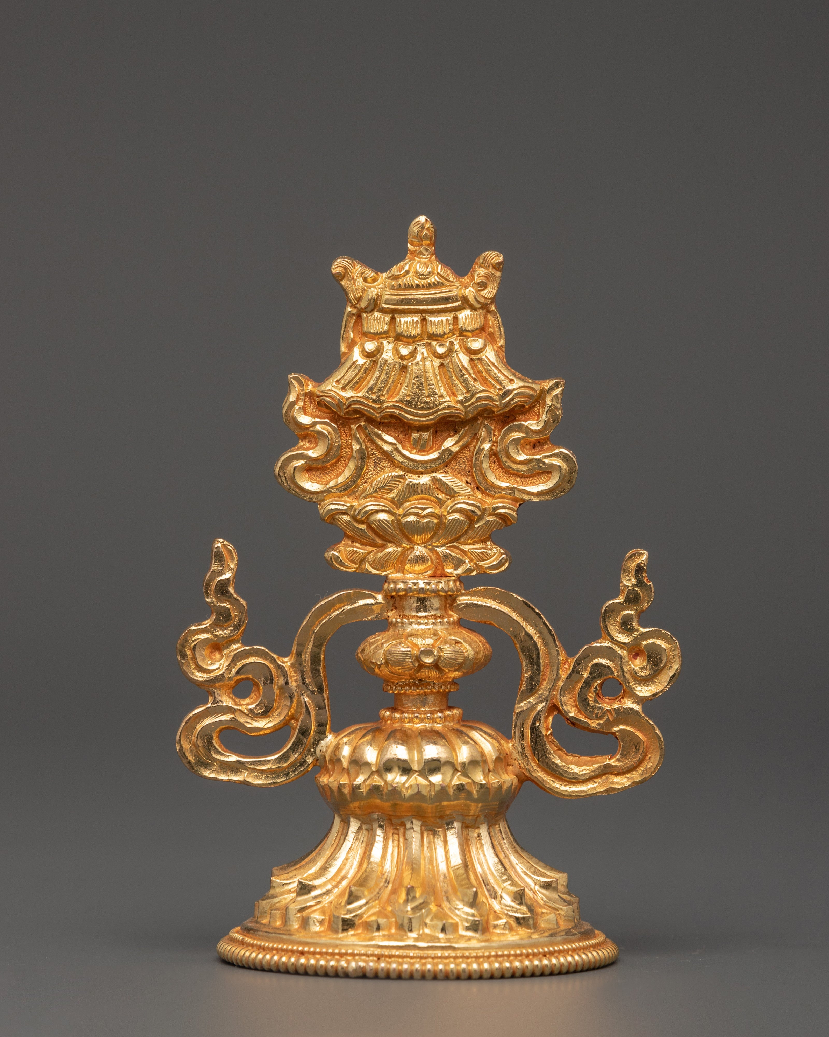 Gold-plated copper 8 Auspicious Symbols | Tibetan Buddhist Altar Decor