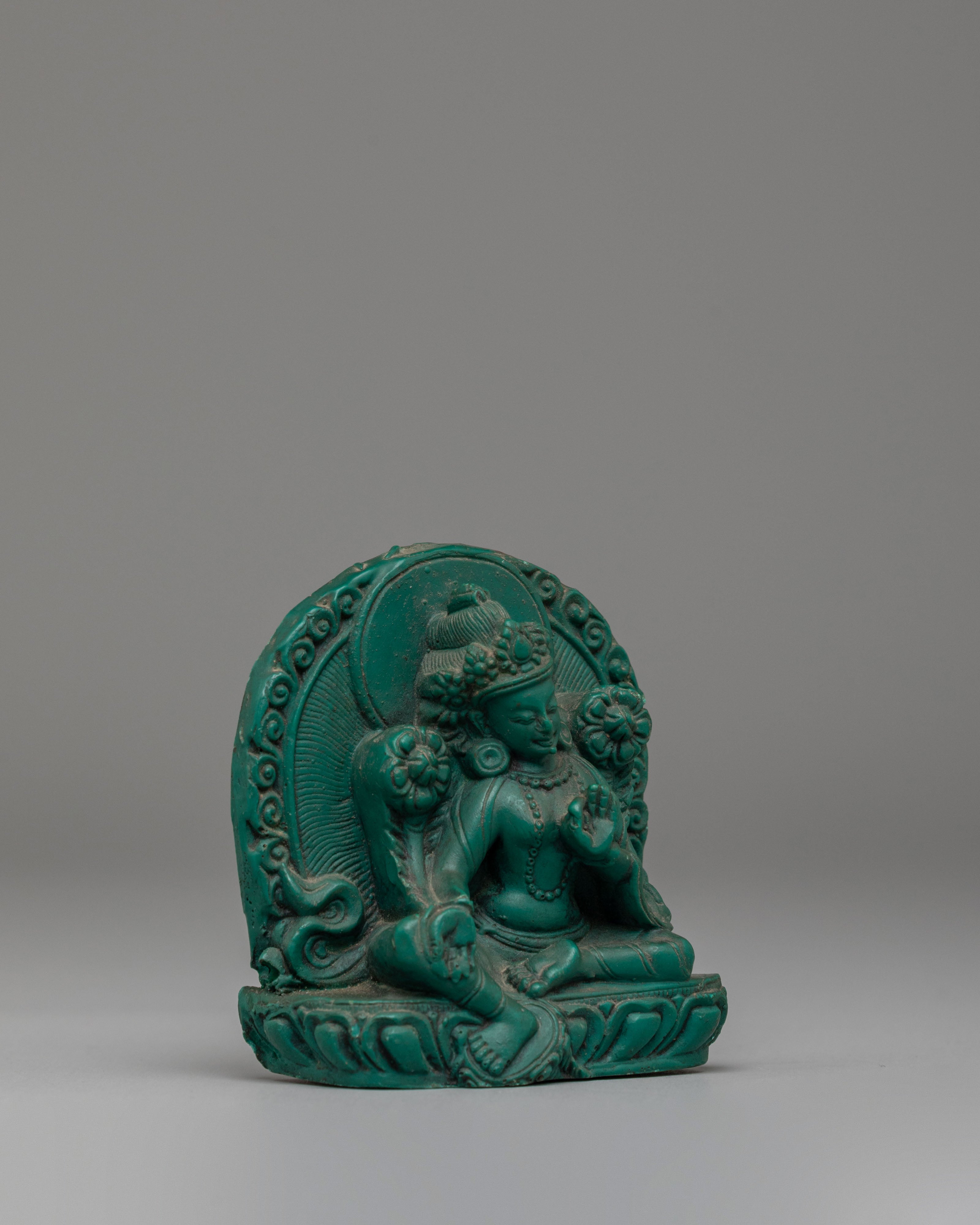 Spiritual Green Tara Sacred Sculpture | Himalayan Artwork for Meditation & Blessings
