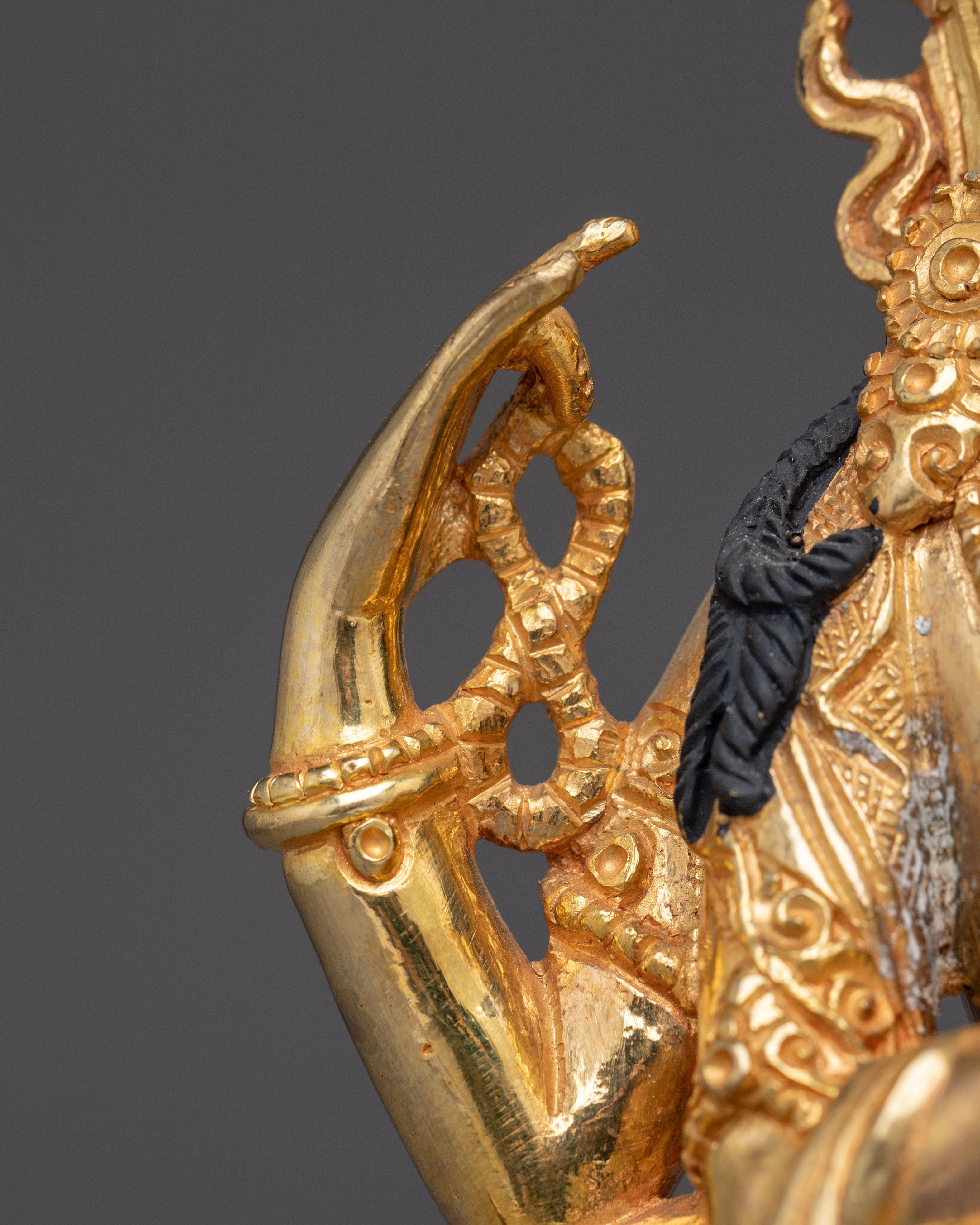 Handmade Gold Gilded Chenrezig Art | Tibetan Bodhisattva of Compassion